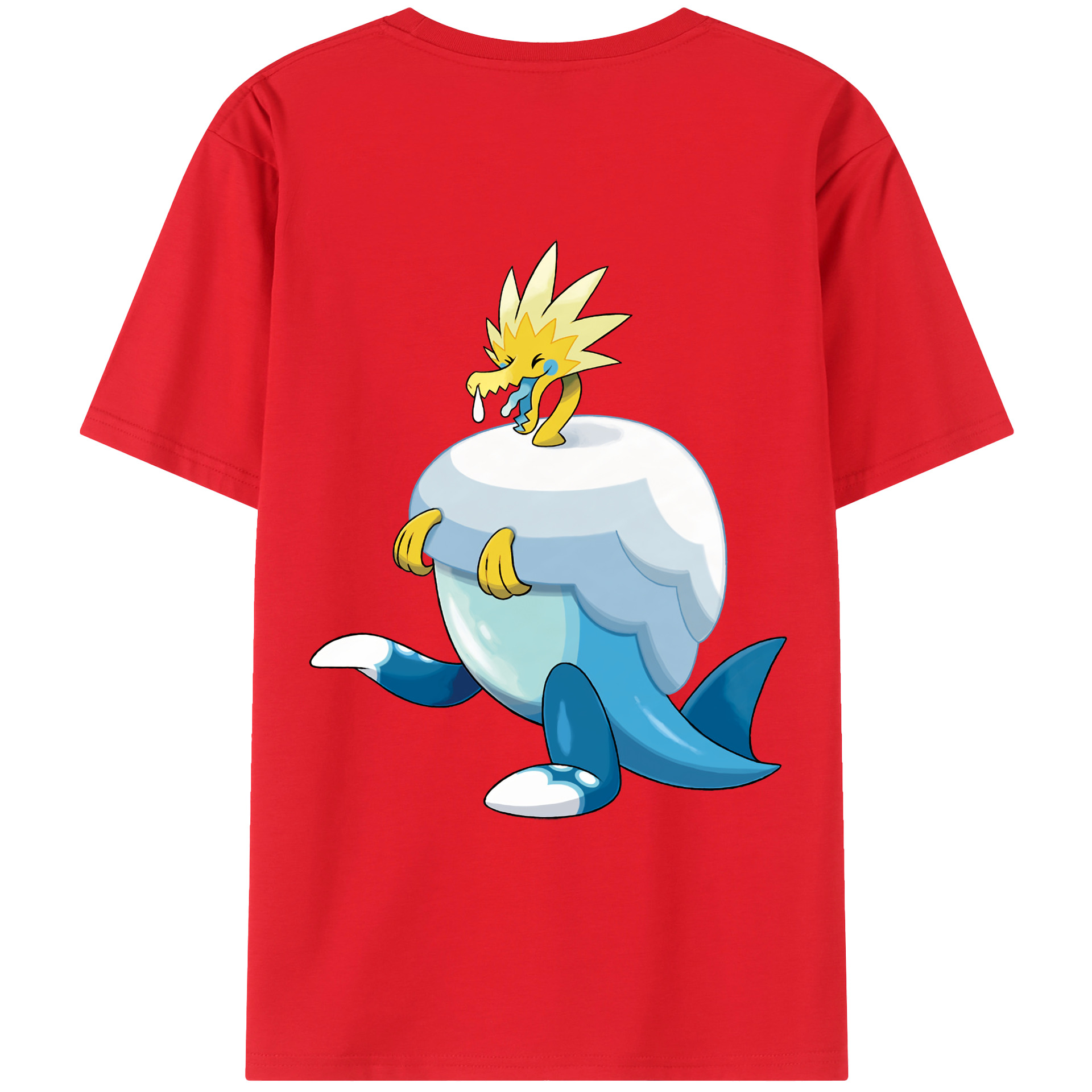 （画像用） ポケットモンスター Pokémon 綿100％ メンズ半袖Tシャツ（バックプリント） 通気性