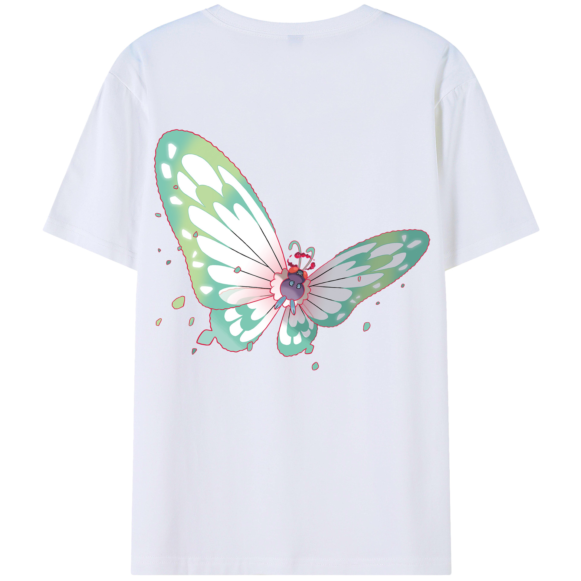 （画像用） ポケットモンスター Pokémon 綿100％ メンズ半袖Tシャツ（バックプリント） 通気性
