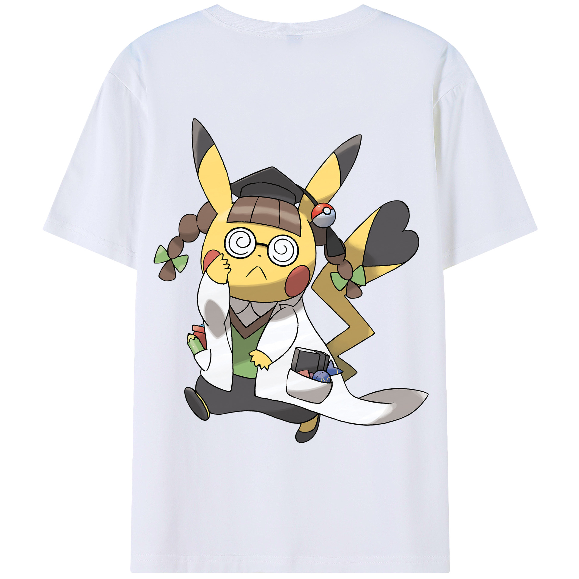 （画像用） ポケットモンスター Pokémon 綿100％ メンズ半袖Tシャツ（バックプリント） 通気性