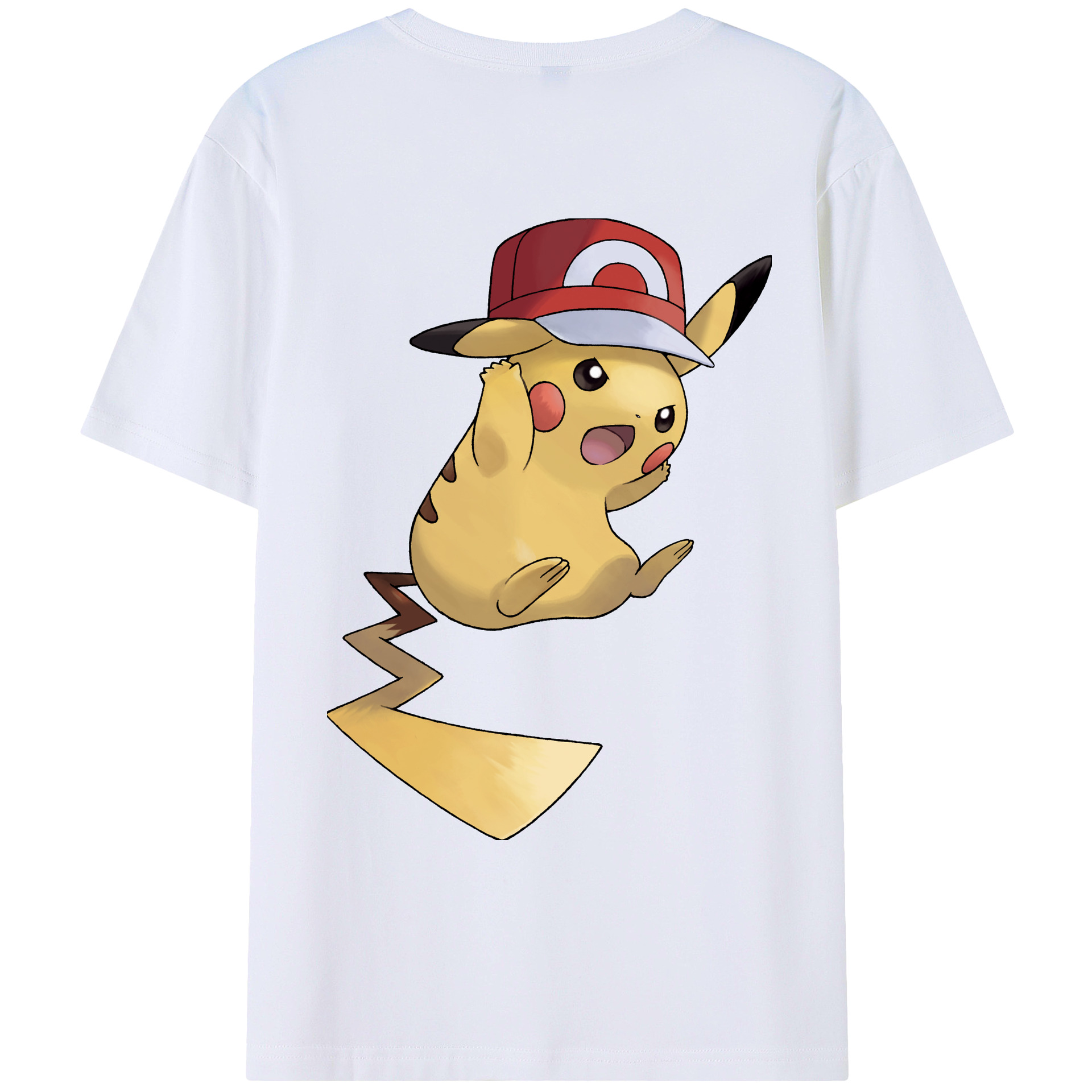（画像用） ポケットモンスター Pokémon 綿100％ メンズ半袖Tシャツ（バックプリント） 通気性