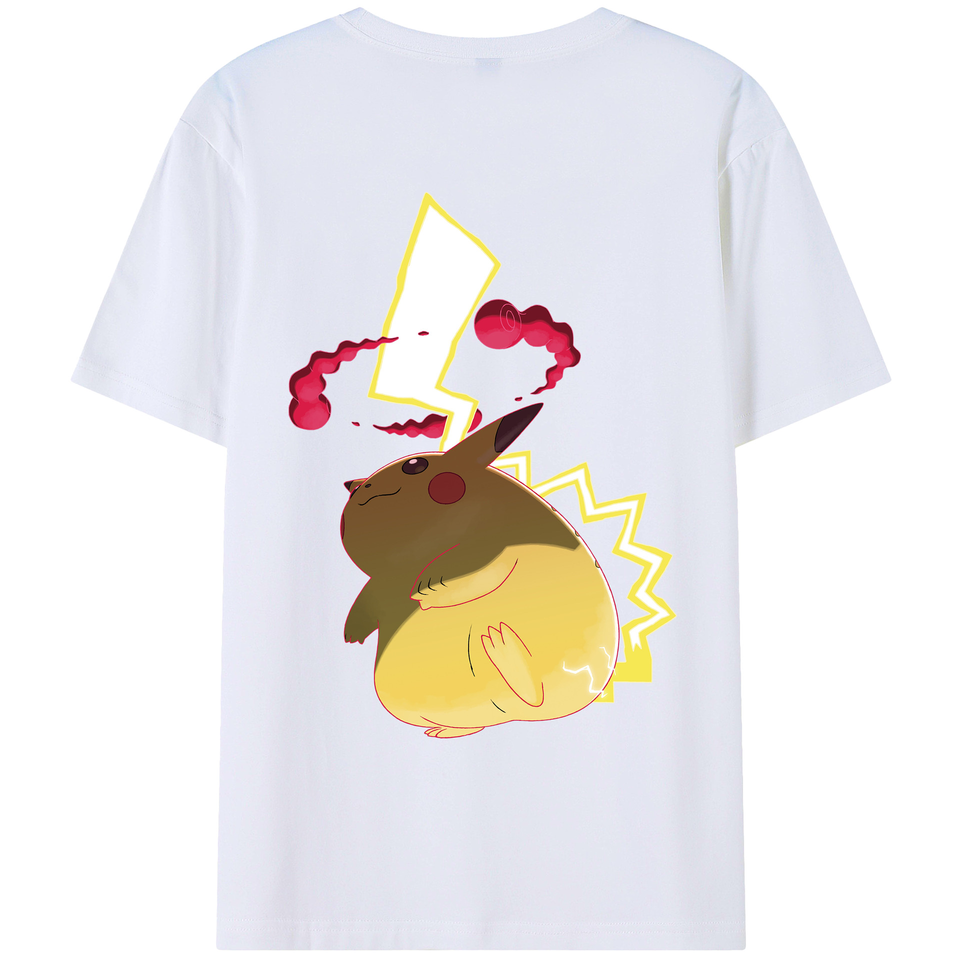 （画像用） ポケットモンスター Pokémon 綿100％ メンズ半袖Tシャツ（バックプリント） 通気性