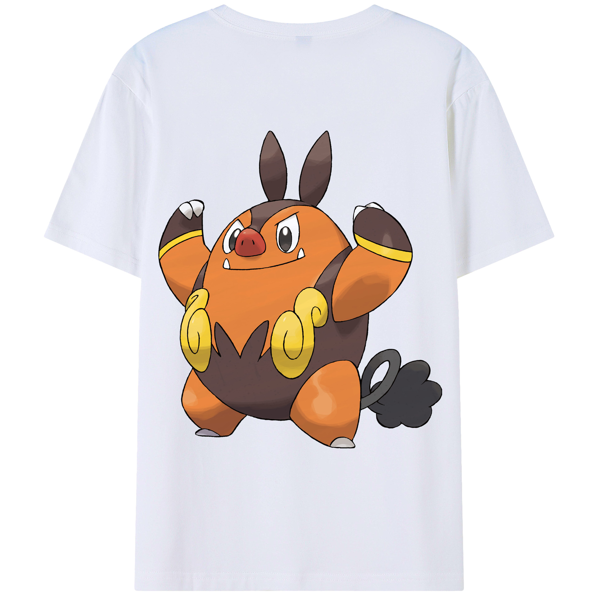 （画像用） ポケットモンスター Pokémon 綿100％ メンズ半袖Tシャツ（バックプリント） 通気性