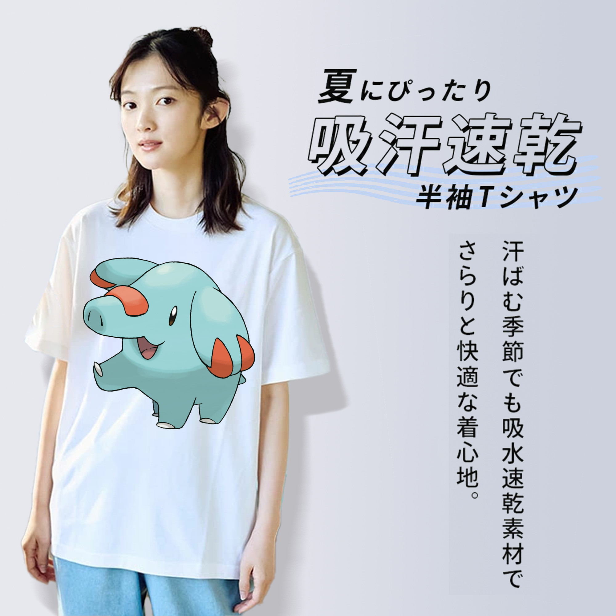 ポケットモンスター Pokémon レディースカジュアルプリントTシャツ（綿100％）