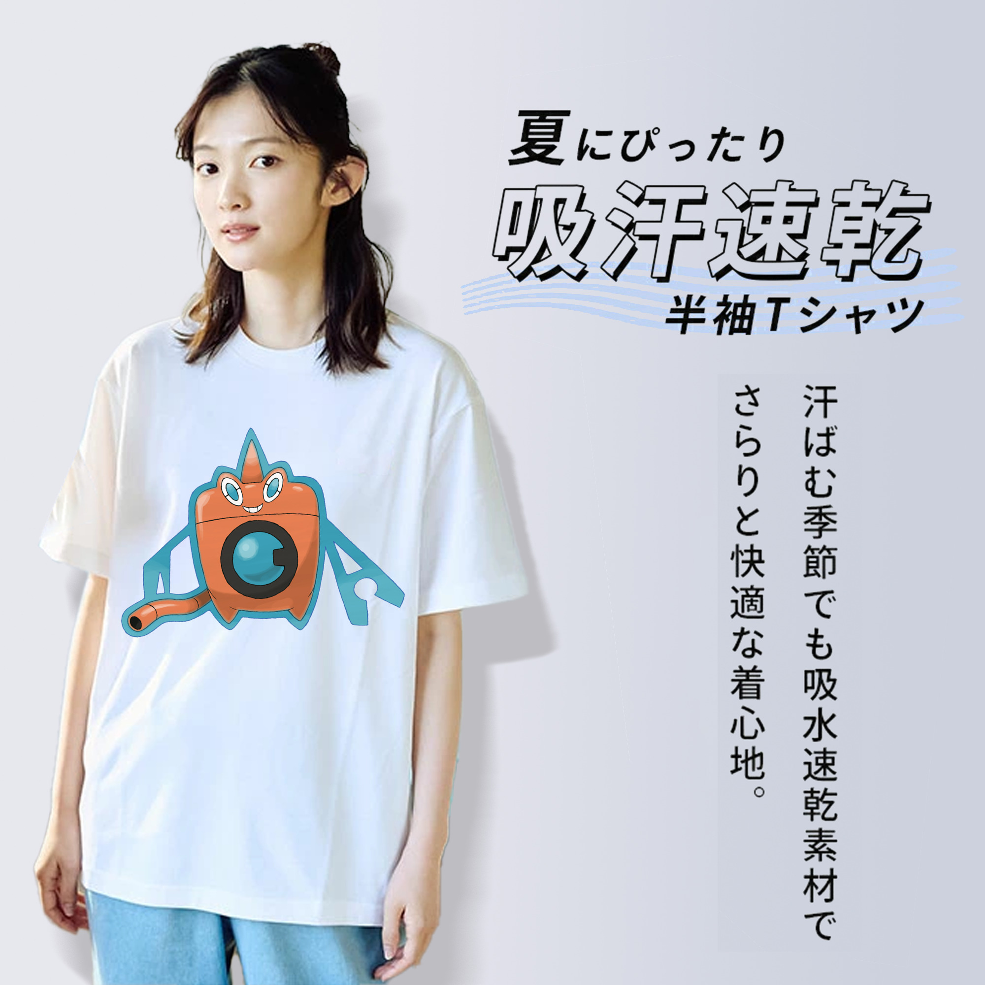 ポケットモンスター Pokémon レディースカジュアルプリントTシャツ（綿100％）