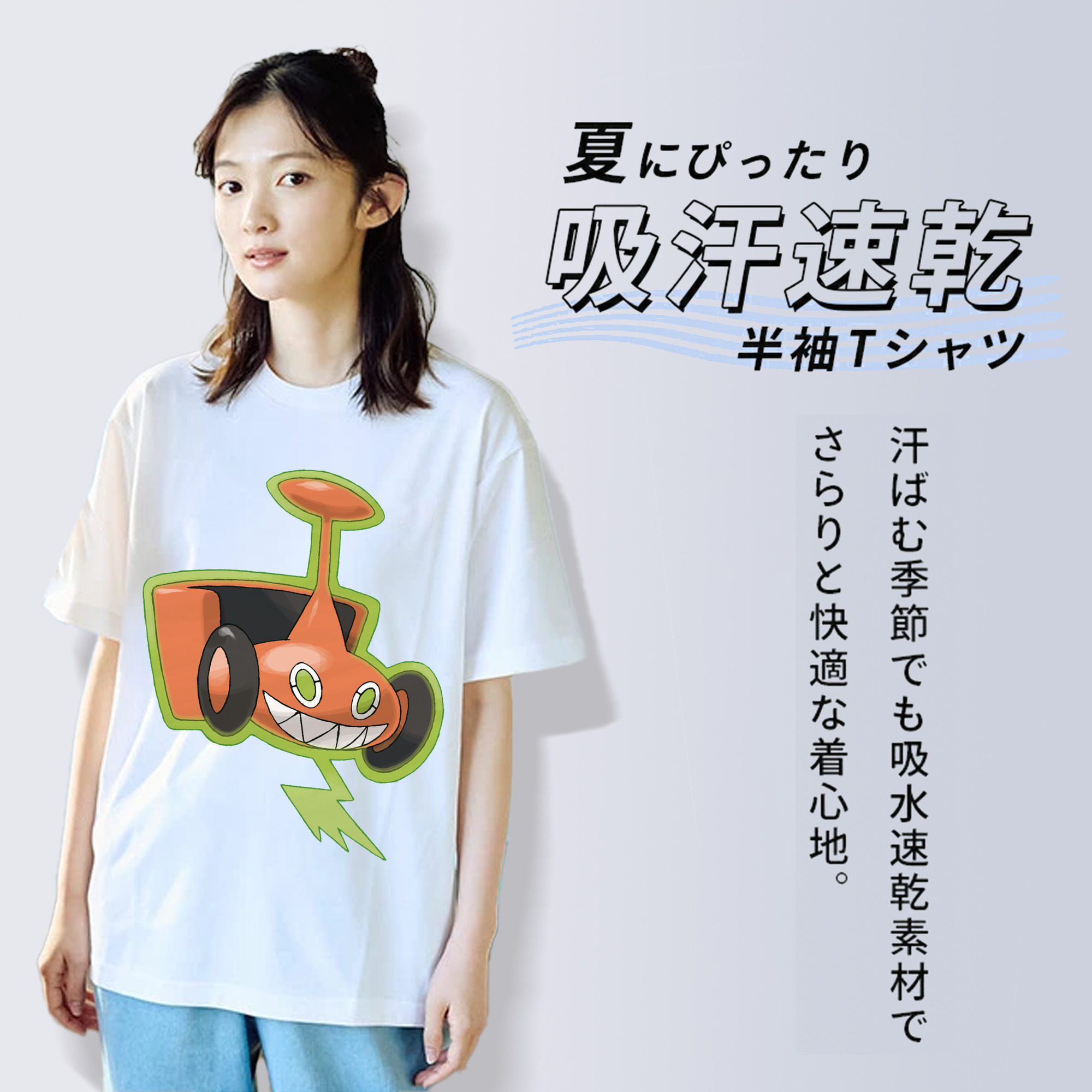 ポケットモンスター Pokémon レディースカジュアルプリントTシャツ（綿100％）