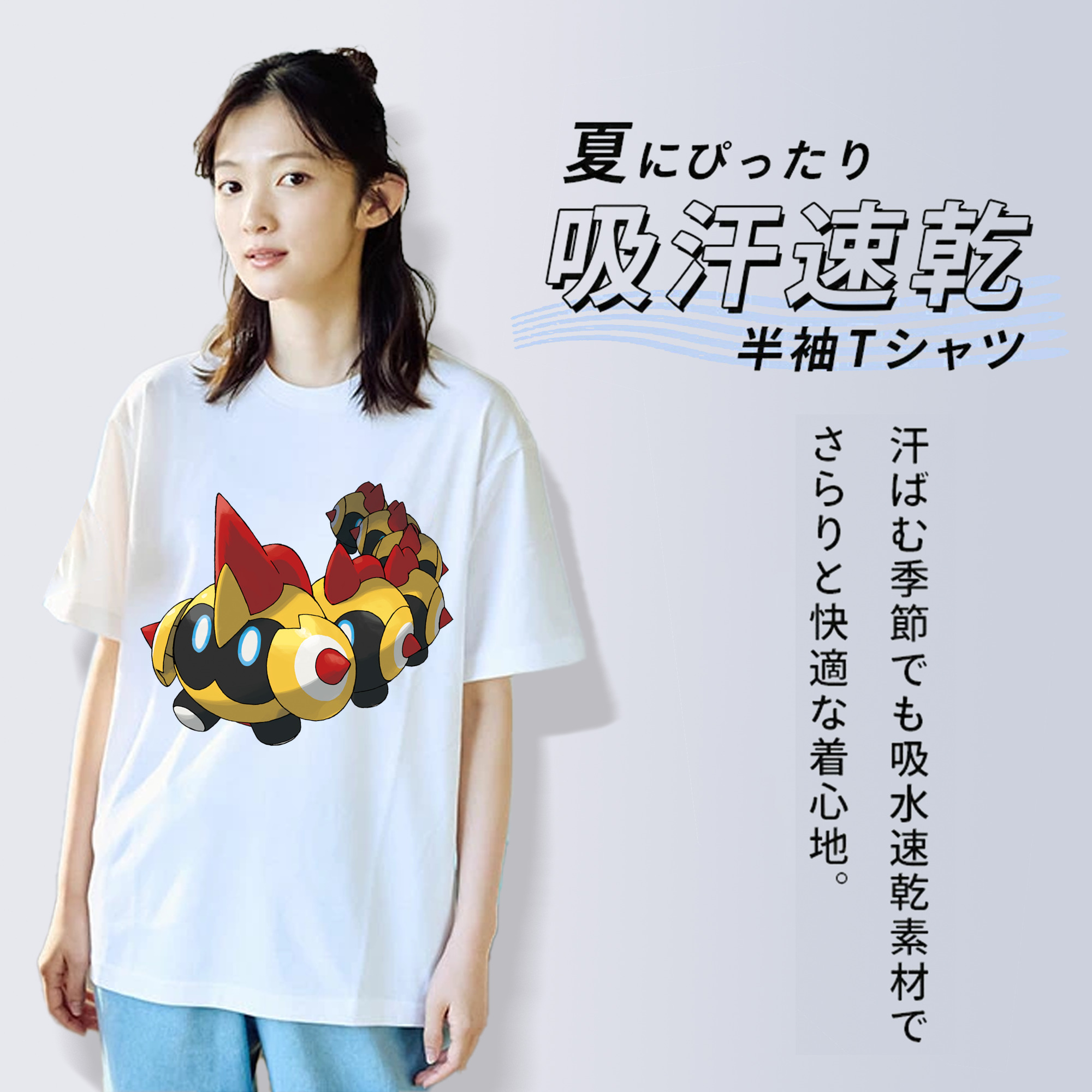 ポケットモンスター Pokémon レディースカジュアルプリントTシャツ（綿100％）