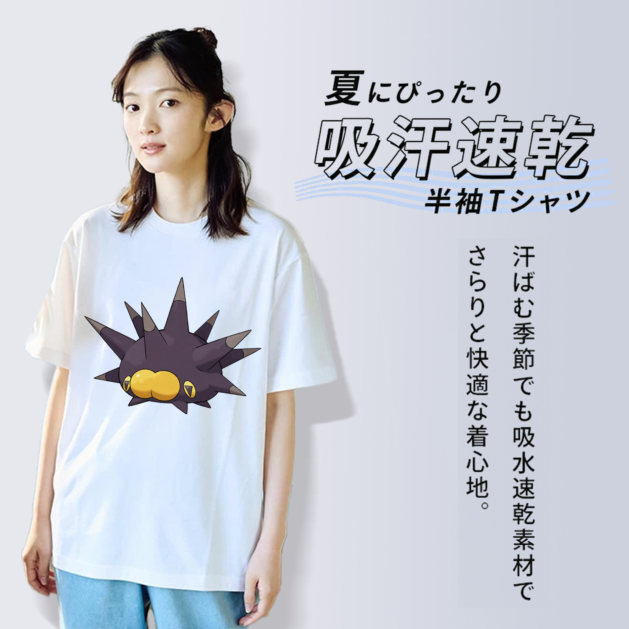 ポケットモンスター Pokémon レディースカジュアルプリントTシャツ（綿100％）