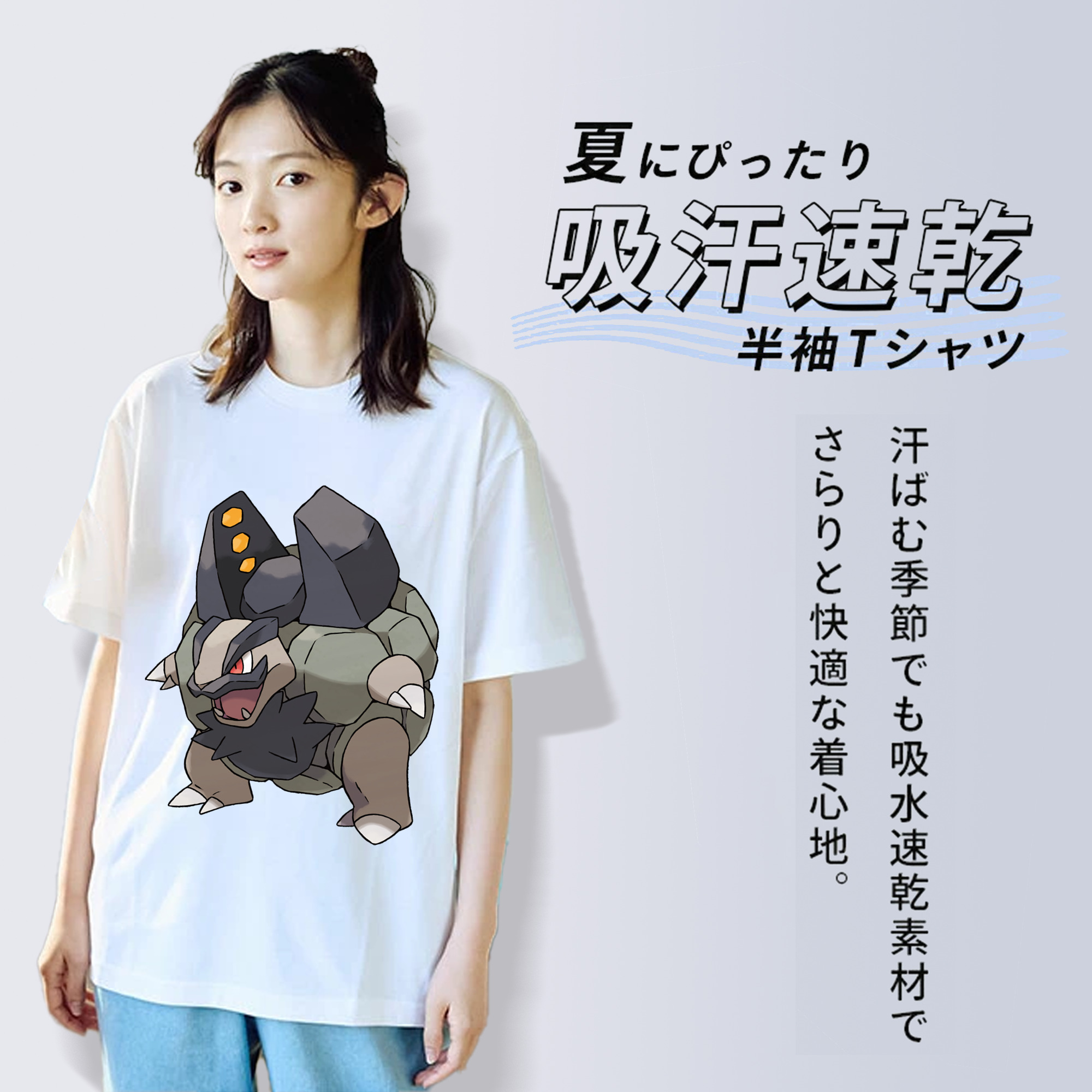 ポケットモンスター Pokémon レディースカジュアルプリントTシャツ（綿100％）