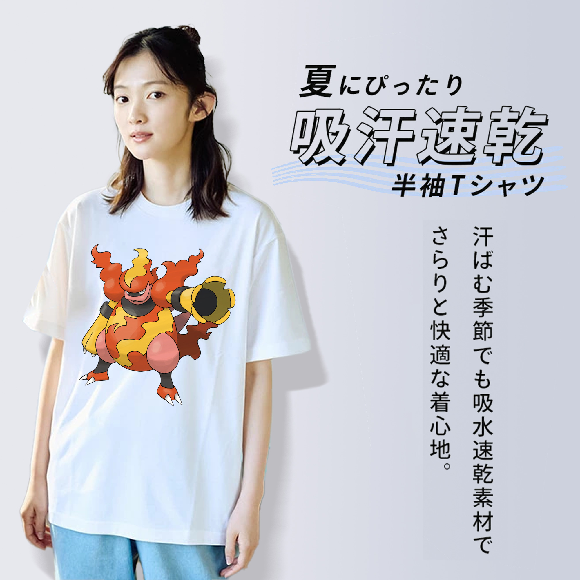 ポケットモンスター Pokémon レディースカジュアルプリントTシャツ（綿100％）