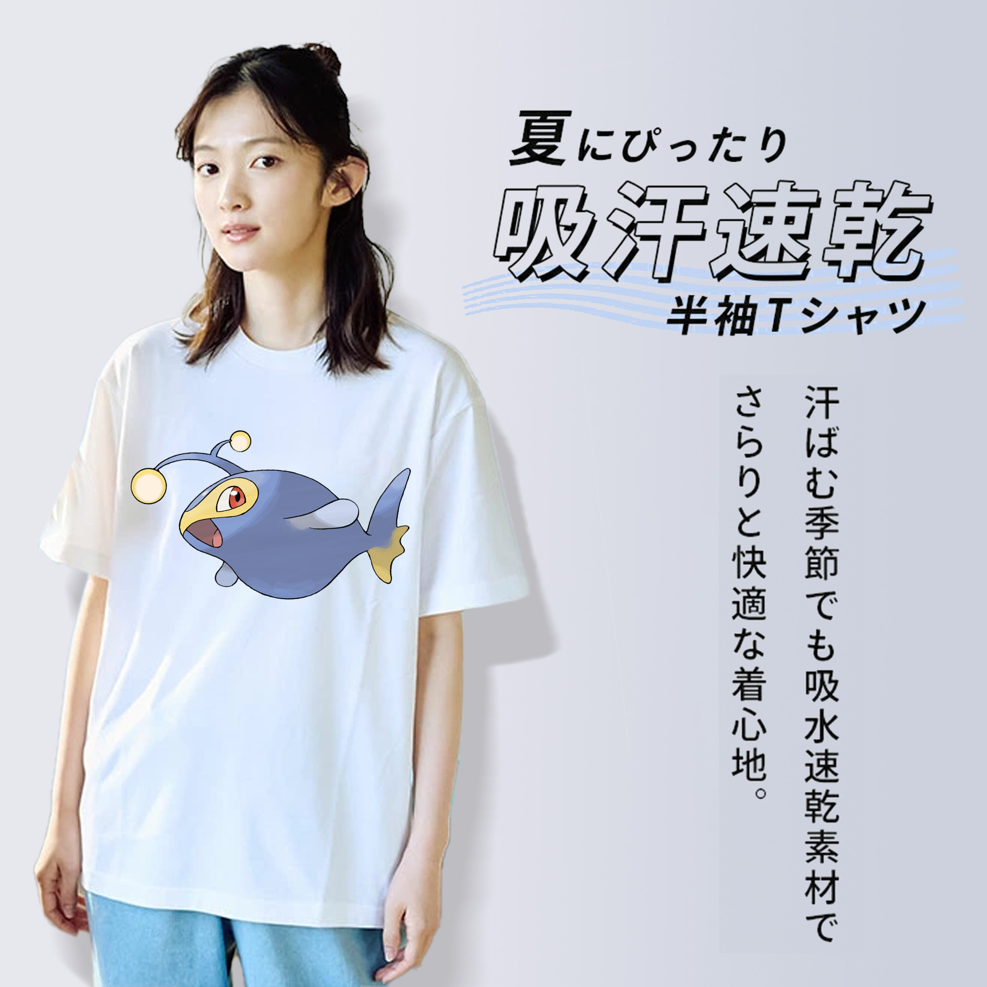 ポケットモンスター Pokémon レディースカジュアルプリントTシャツ（綿100％）