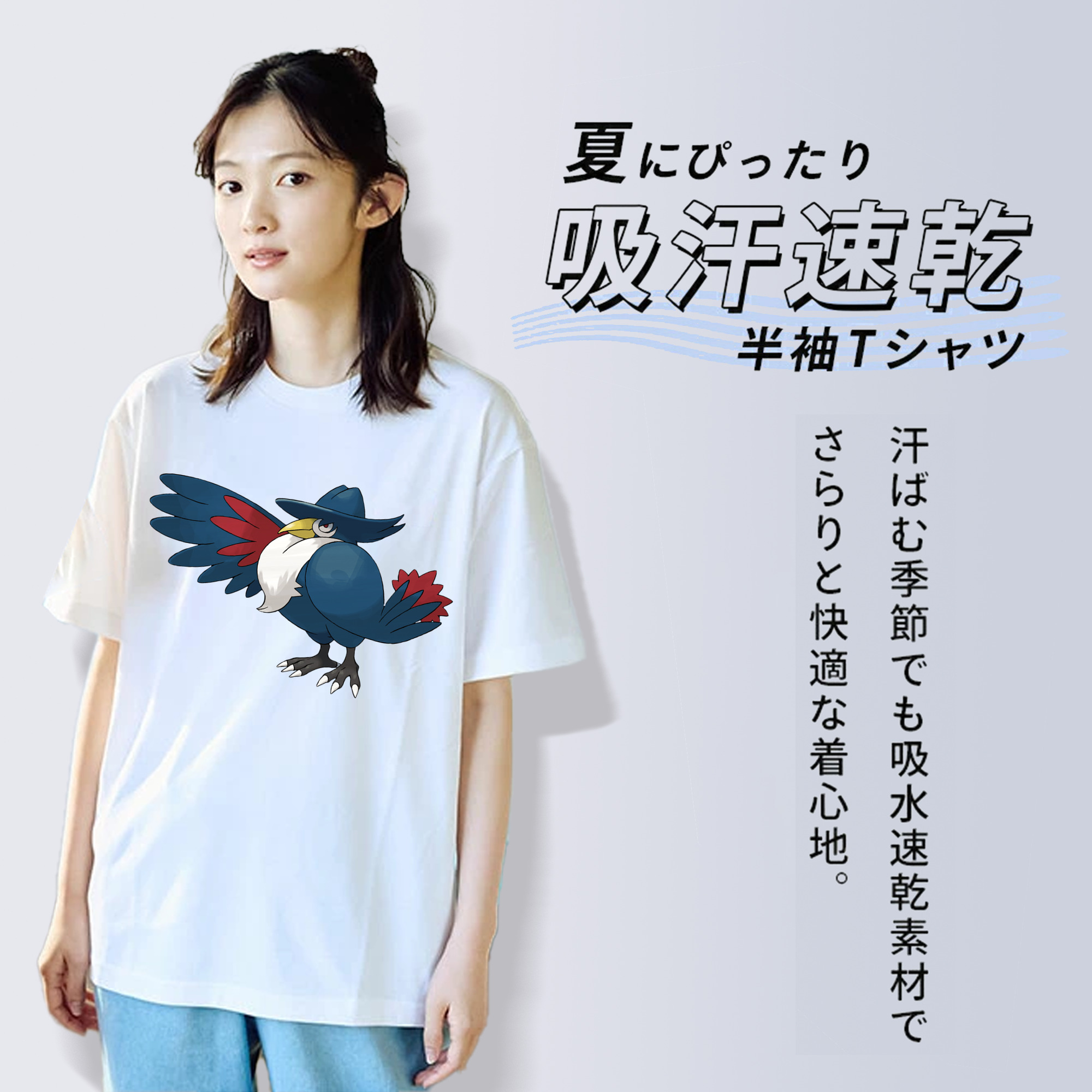 ポケットモンスター Pokémon レディースカジュアルプリントTシャツ（綿100％）