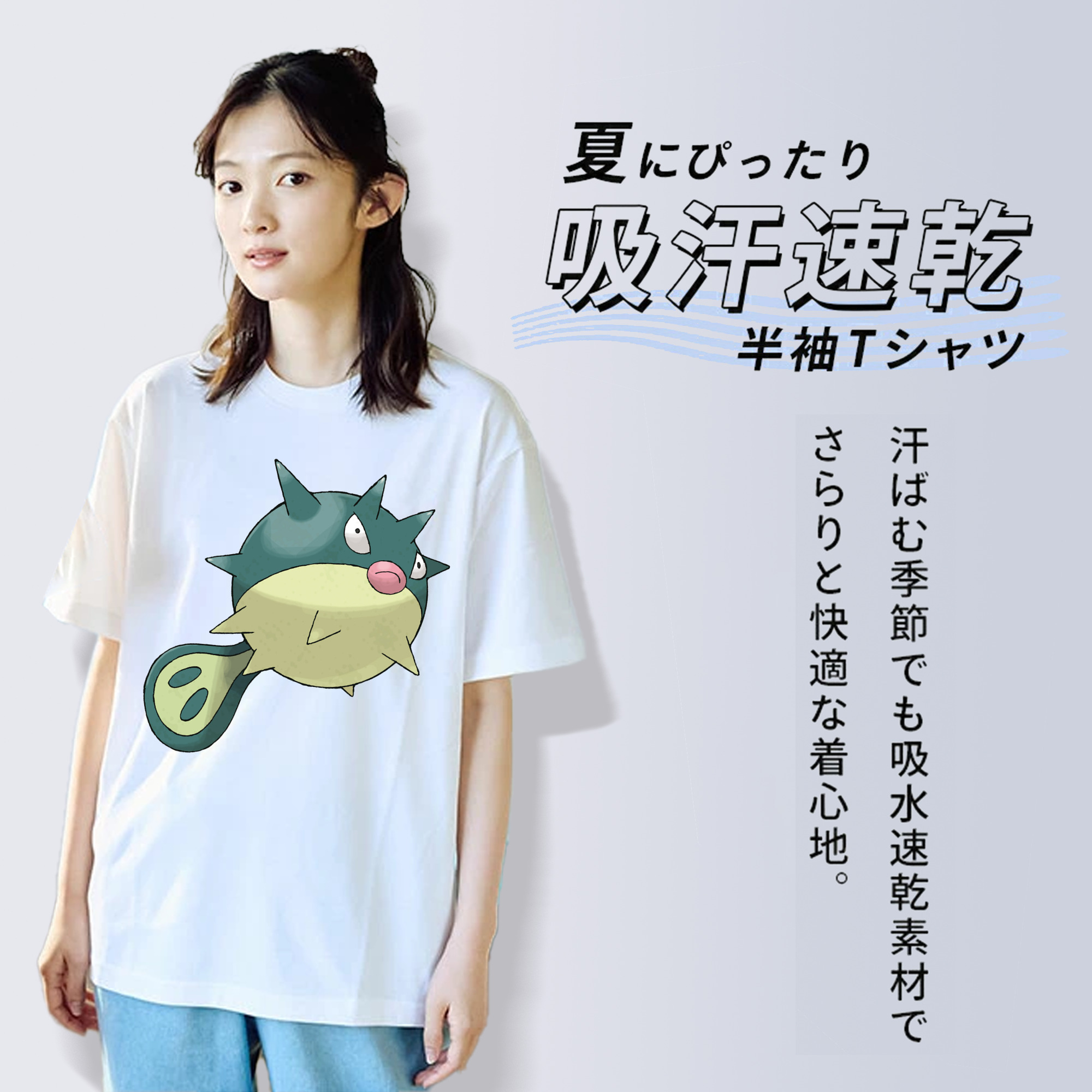 ポケットモンスター Pokémon レディースカジュアルプリントTシャツ（綿100％）