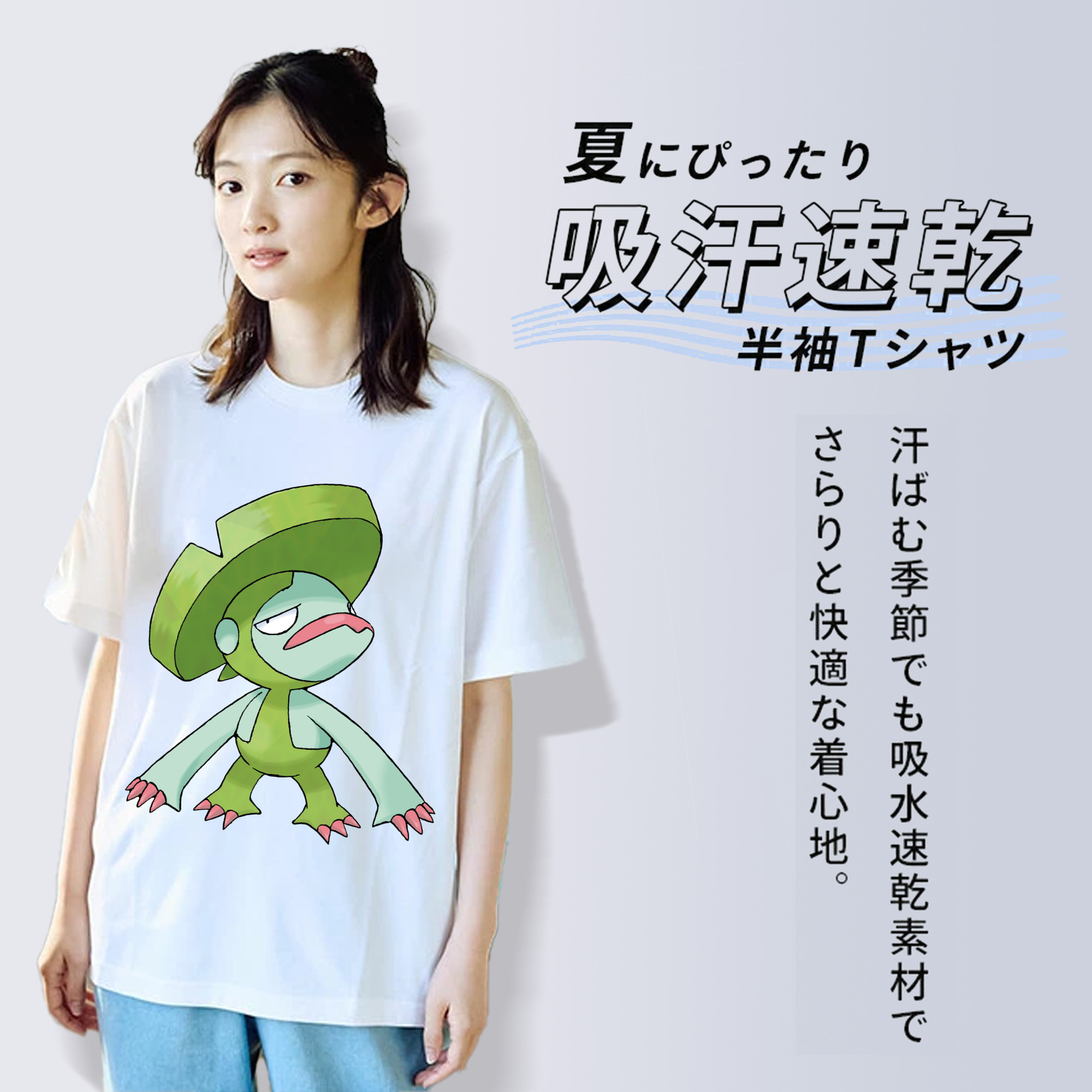 ポケットモンスター Pokémon レディースカジュアルプリントTシャツ（綿100％）