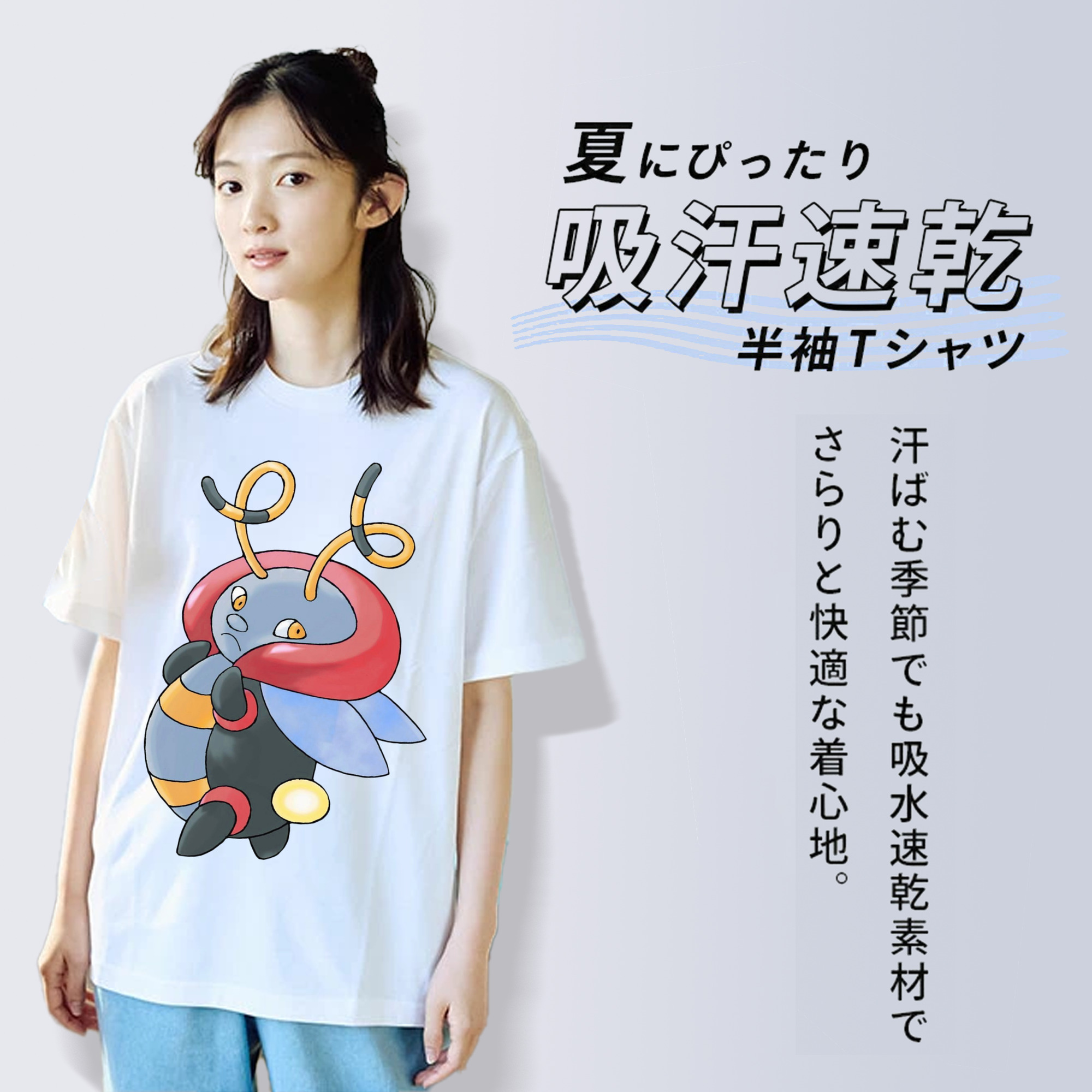 ポケットモンスター Pokémon レディースカジュアルプリントTシャツ（綿100％）