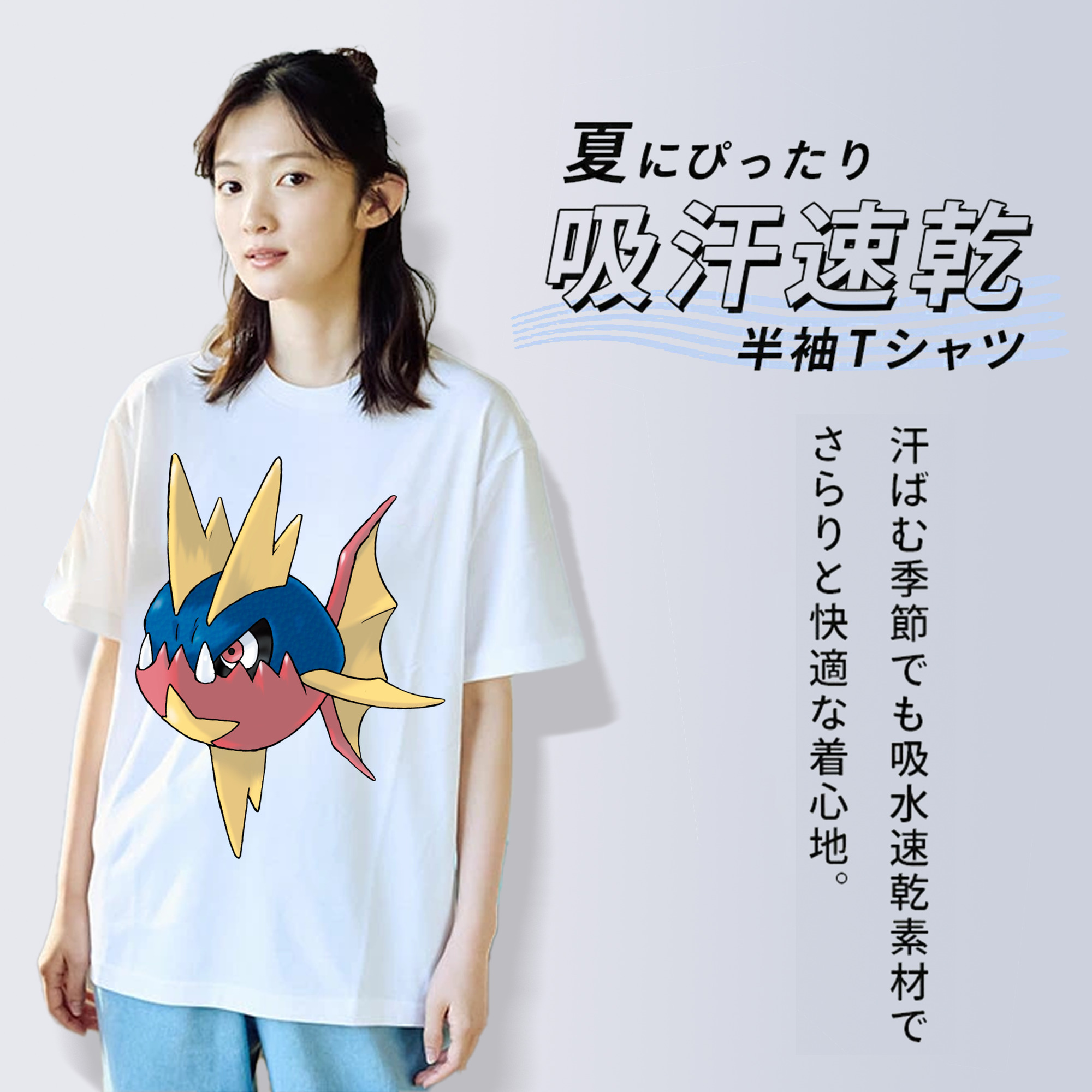 ポケットモンスター Pokémon レディースカジュアルプリントTシャツ（綿100％）