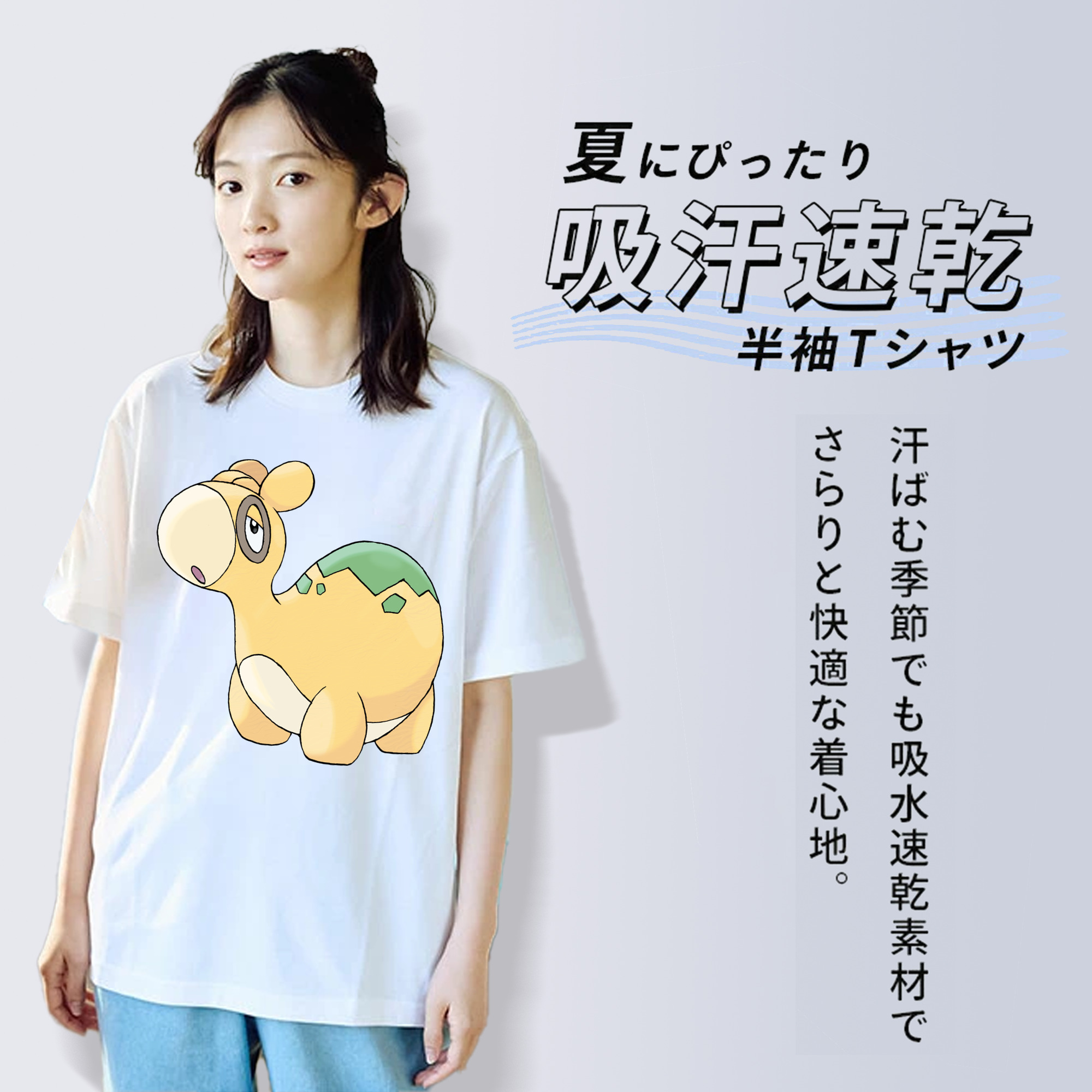 ポケットモンスター Pokémon レディースカジュアルプリントTシャツ（綿100％）
