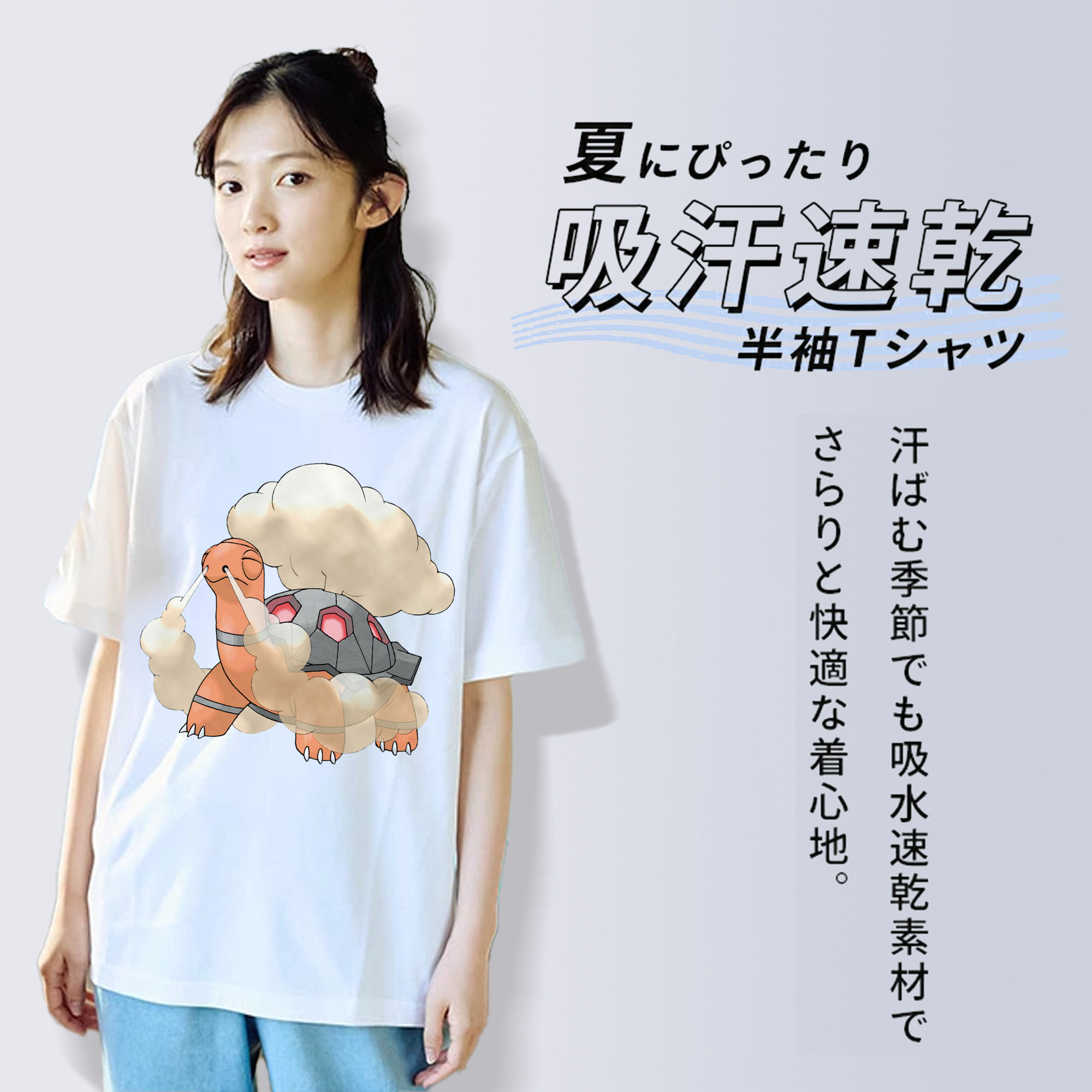 ポケットモンスター Pokémon レディースカジュアルプリントTシャツ（綿100％）