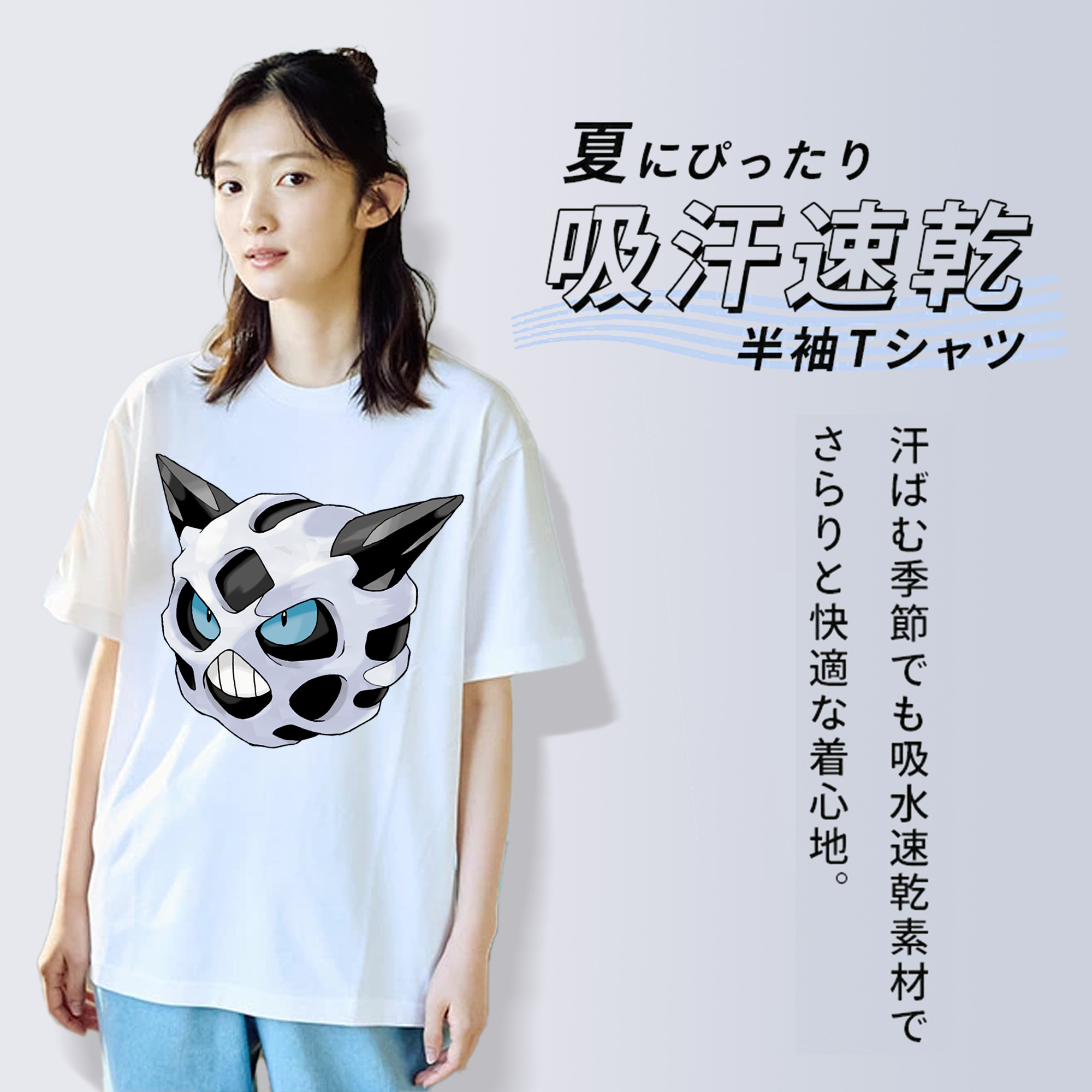 ポケットモンスター Pokémon レディースカジュアルプリントTシャツ（綿100％）