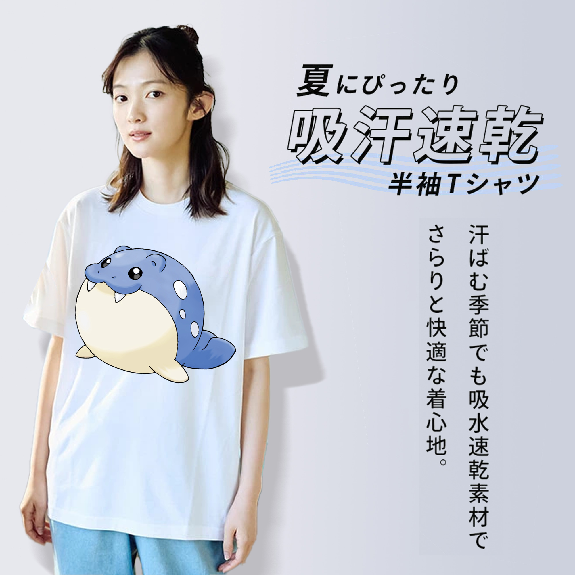 ポケットモンスター Pokémon レディースカジュアルプリントTシャツ（綿100％）