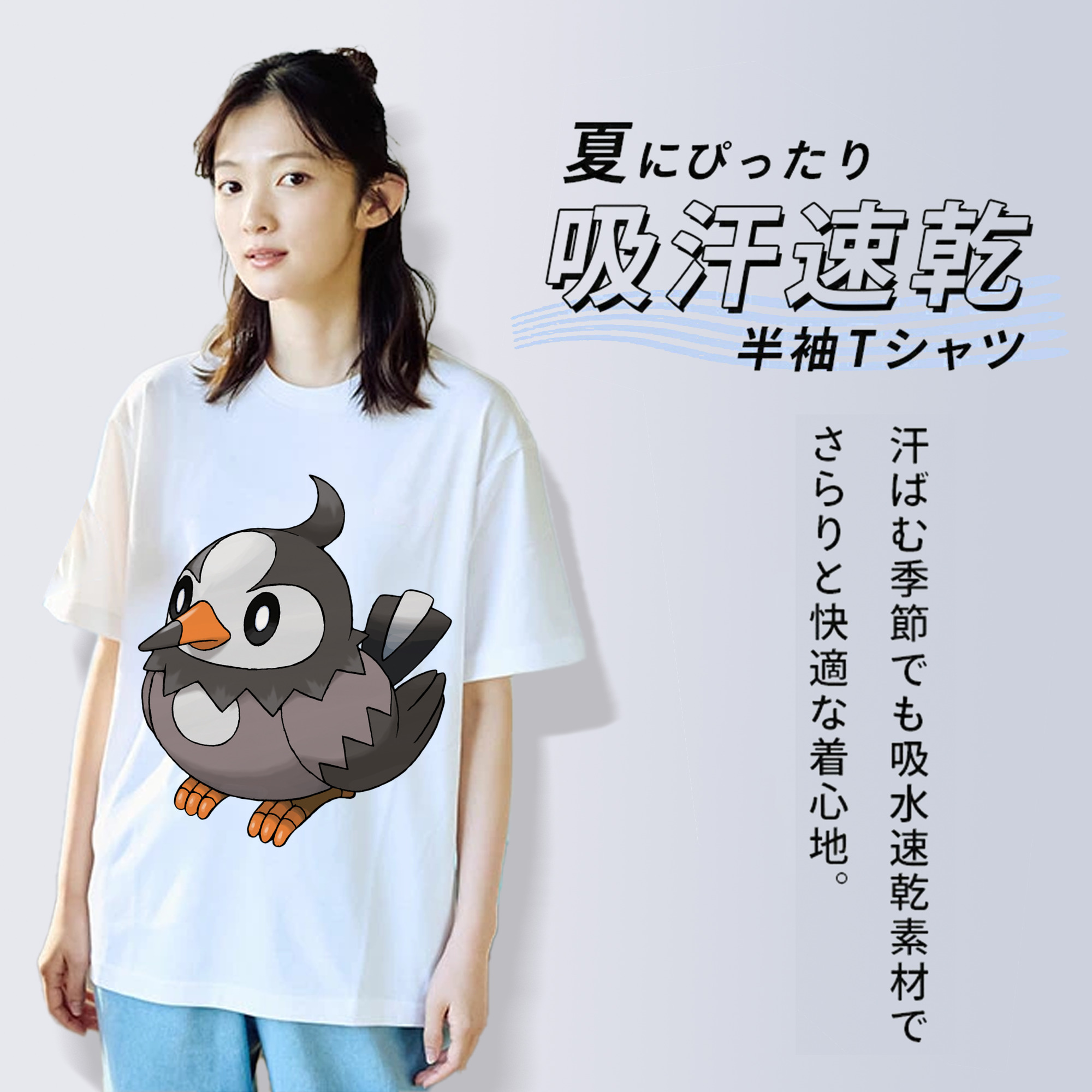 ポケットモンスター Pokémon レディースカジュアルプリントTシャツ（綿100％）