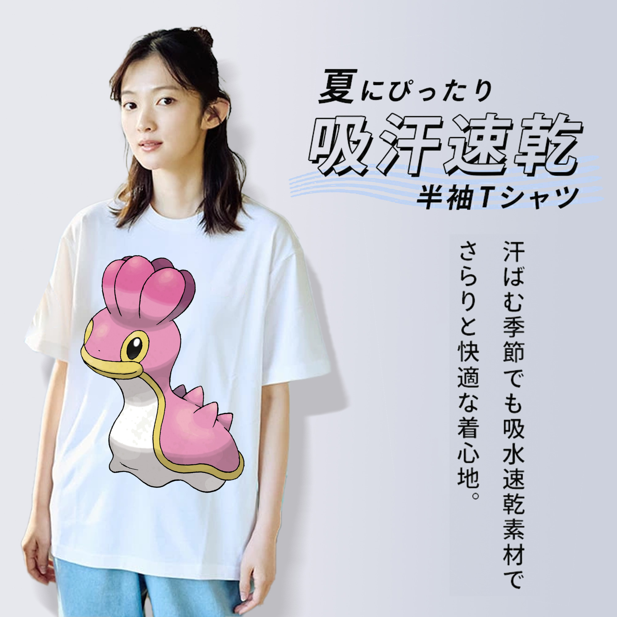 ポケットモンスター Pokémon レディースカジュアルプリントTシャツ（綿100％）