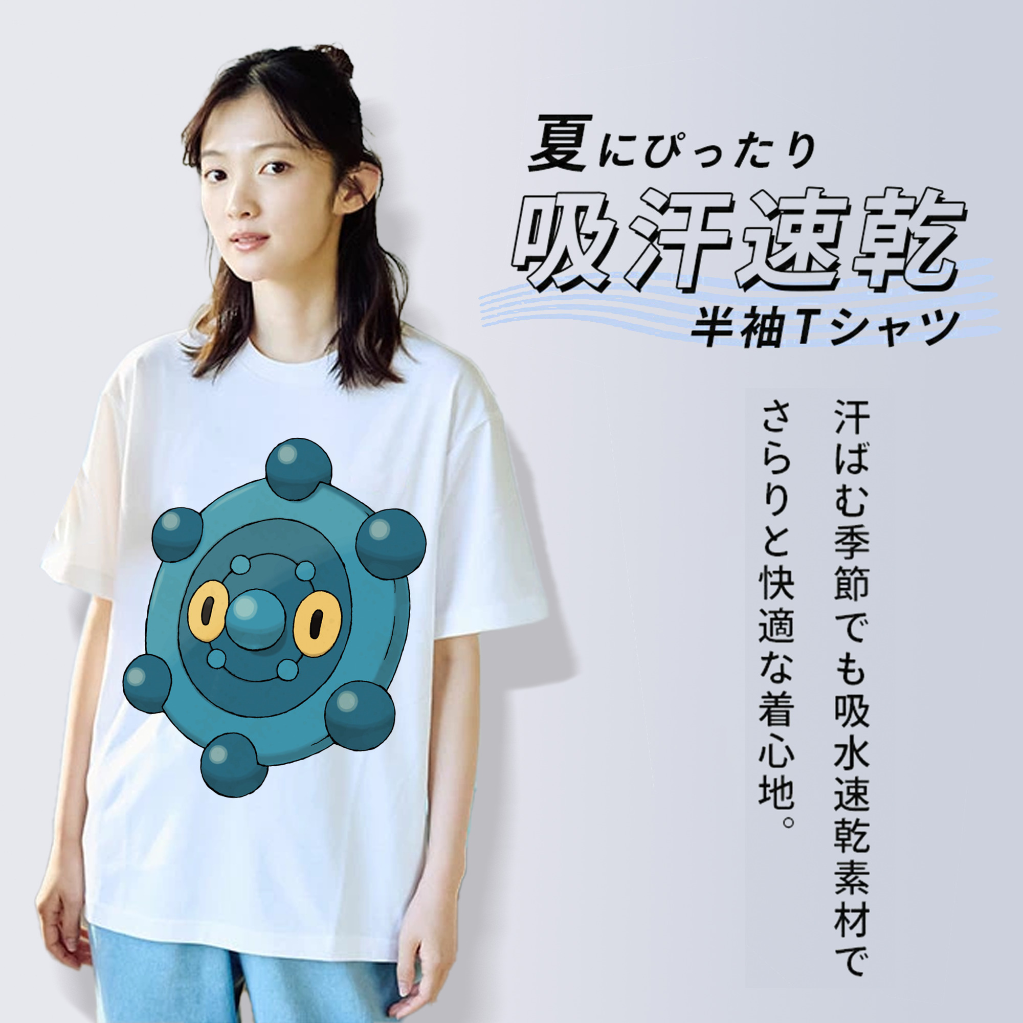 ポケットモンスター Pokémon レディースカジュアルプリントTシャツ（綿100％）
