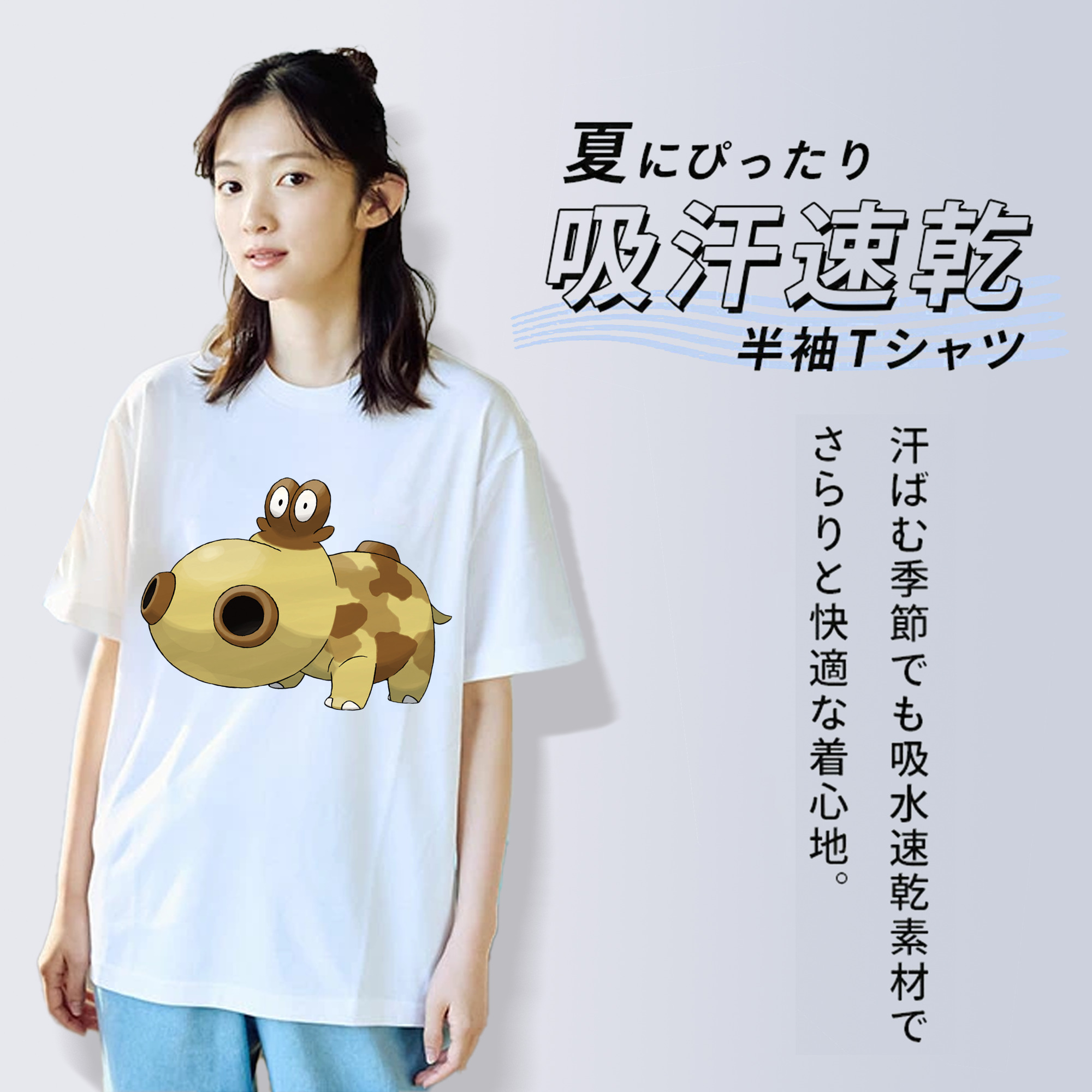 ポケットモンスター Pokémon レディースカジュアルプリントTシャツ（綿100％）