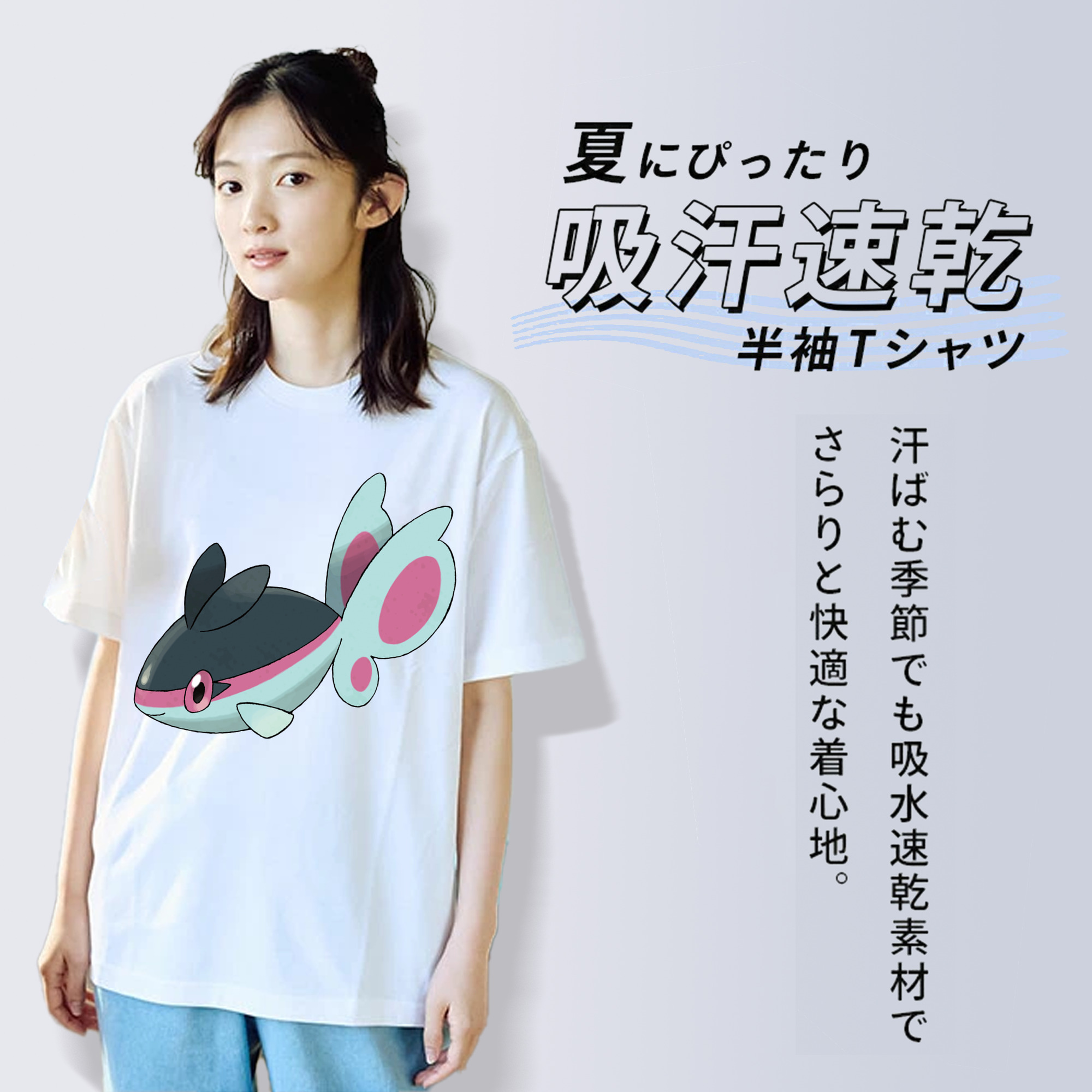 ポケットモンスター Pokémon レディースカジュアルプリントTシャツ（綿100％）