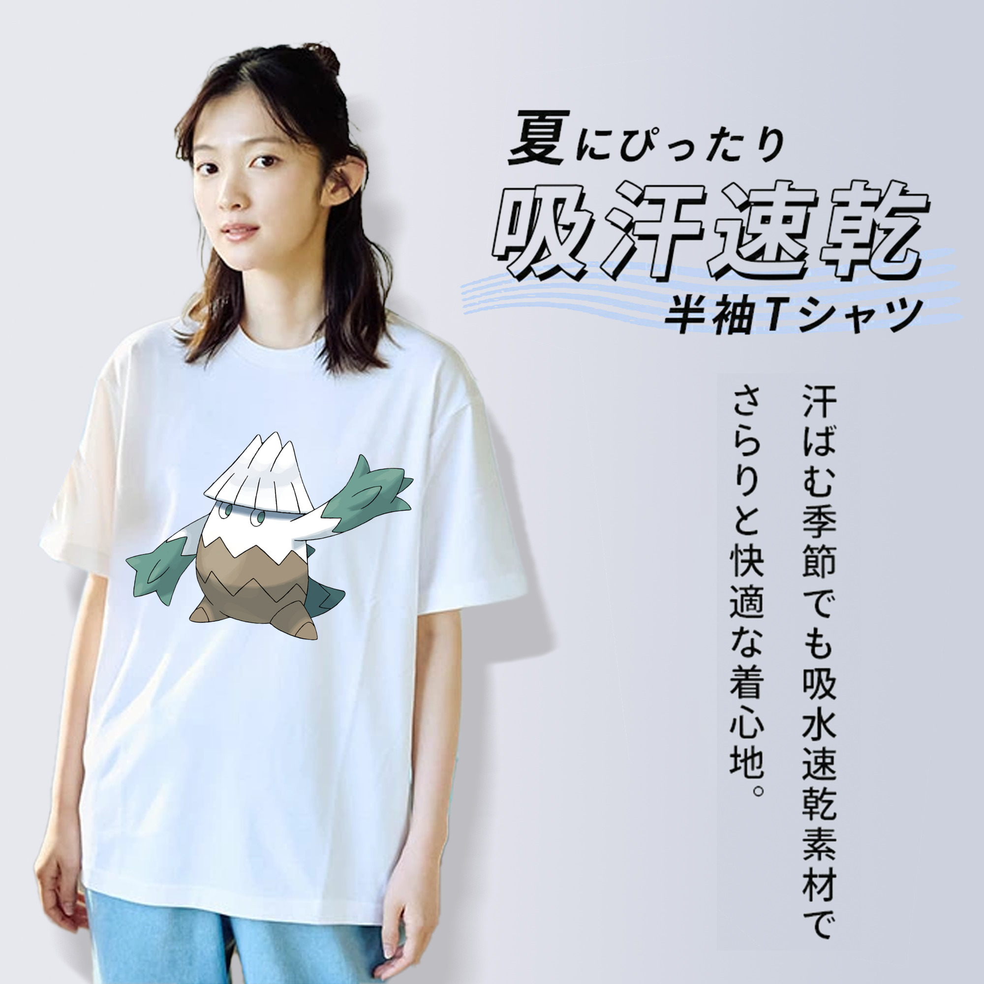 ポケットモンスター Pokémon レディースカジュアルプリントTシャツ（綿100％）