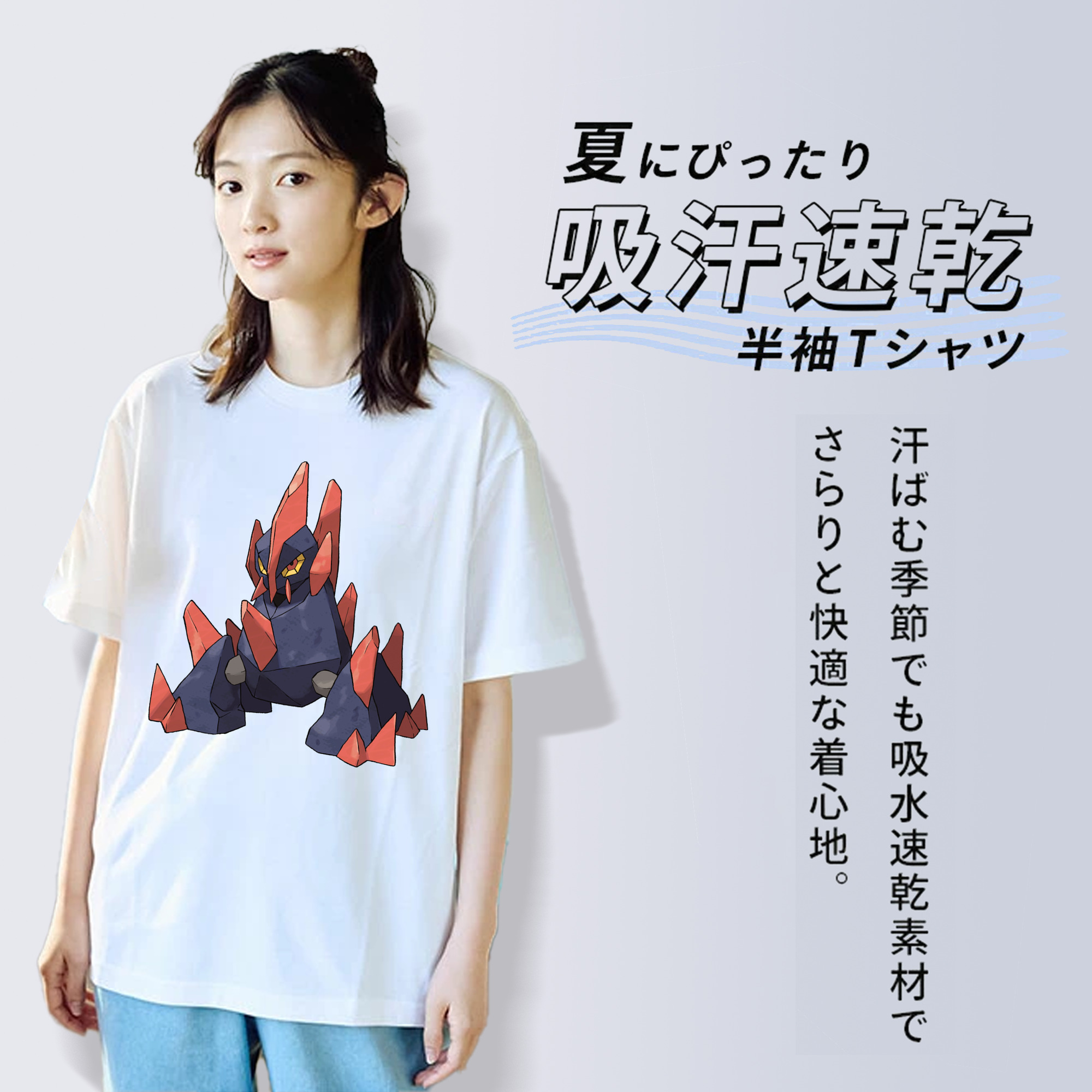 ポケットモンスター Pokémon レディースカジュアルプリントTシャツ（綿100％）