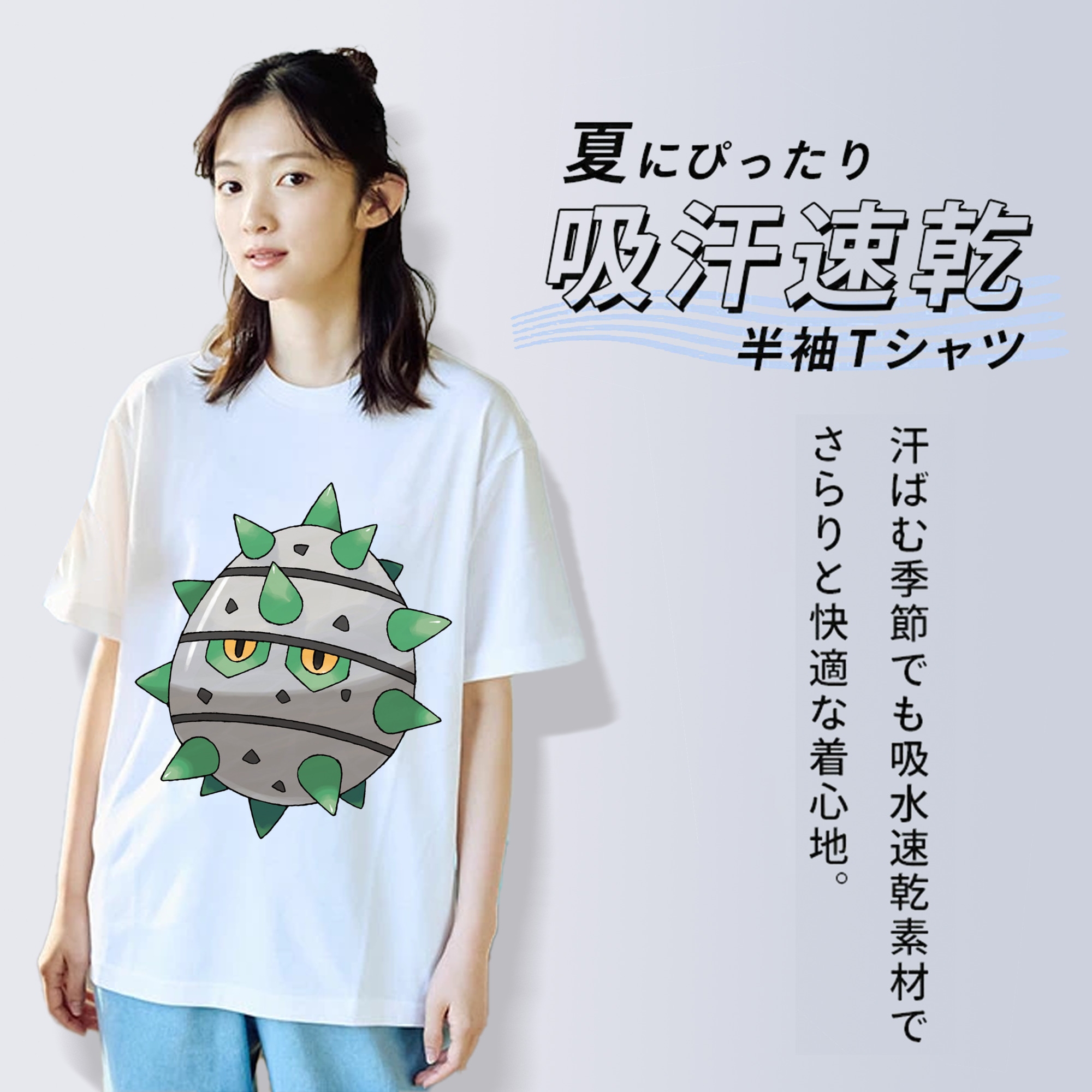 ポケットモンスター Pokémon レディースカジュアルプリントTシャツ（綿100％）