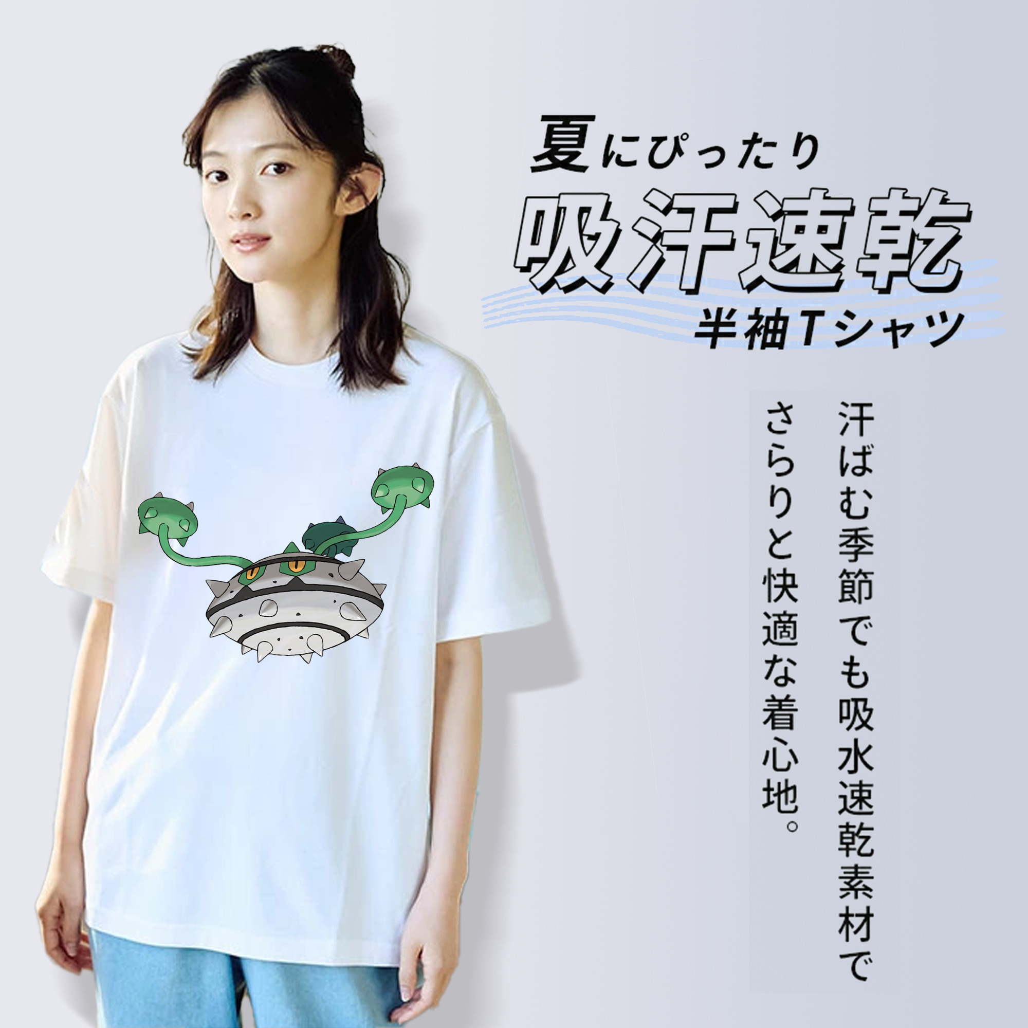 ポケットモンスター Pokémon レディースカジュアルプリントTシャツ（綿100％）