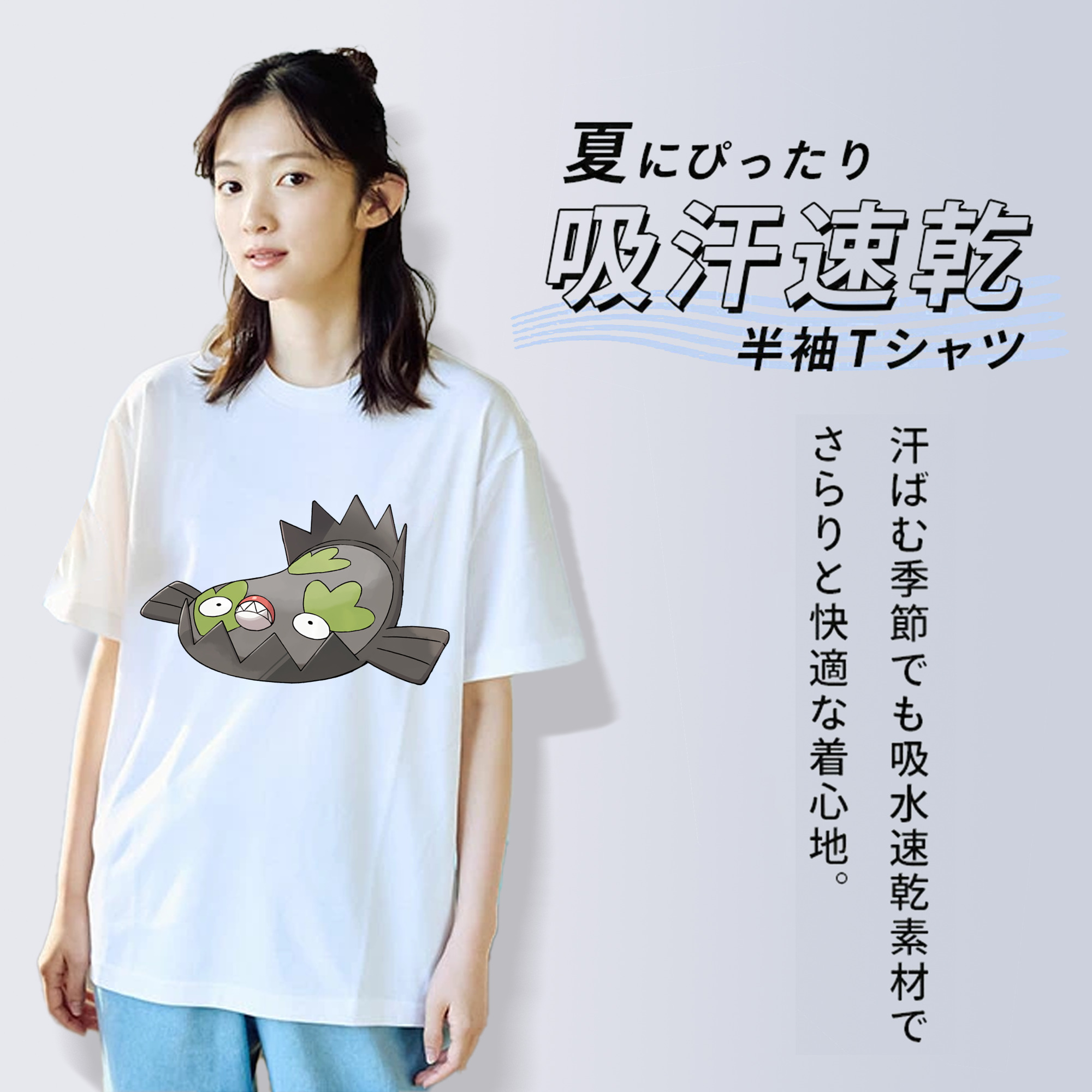 ポケットモンスター Pokémon レディースカジュアルプリントTシャツ（綿100％）