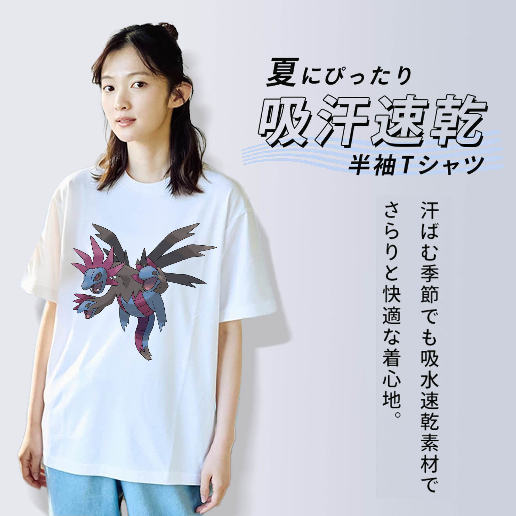 ポケットモンスター Pokémon レディースカジュアルプリントTシャツ（綿100％）