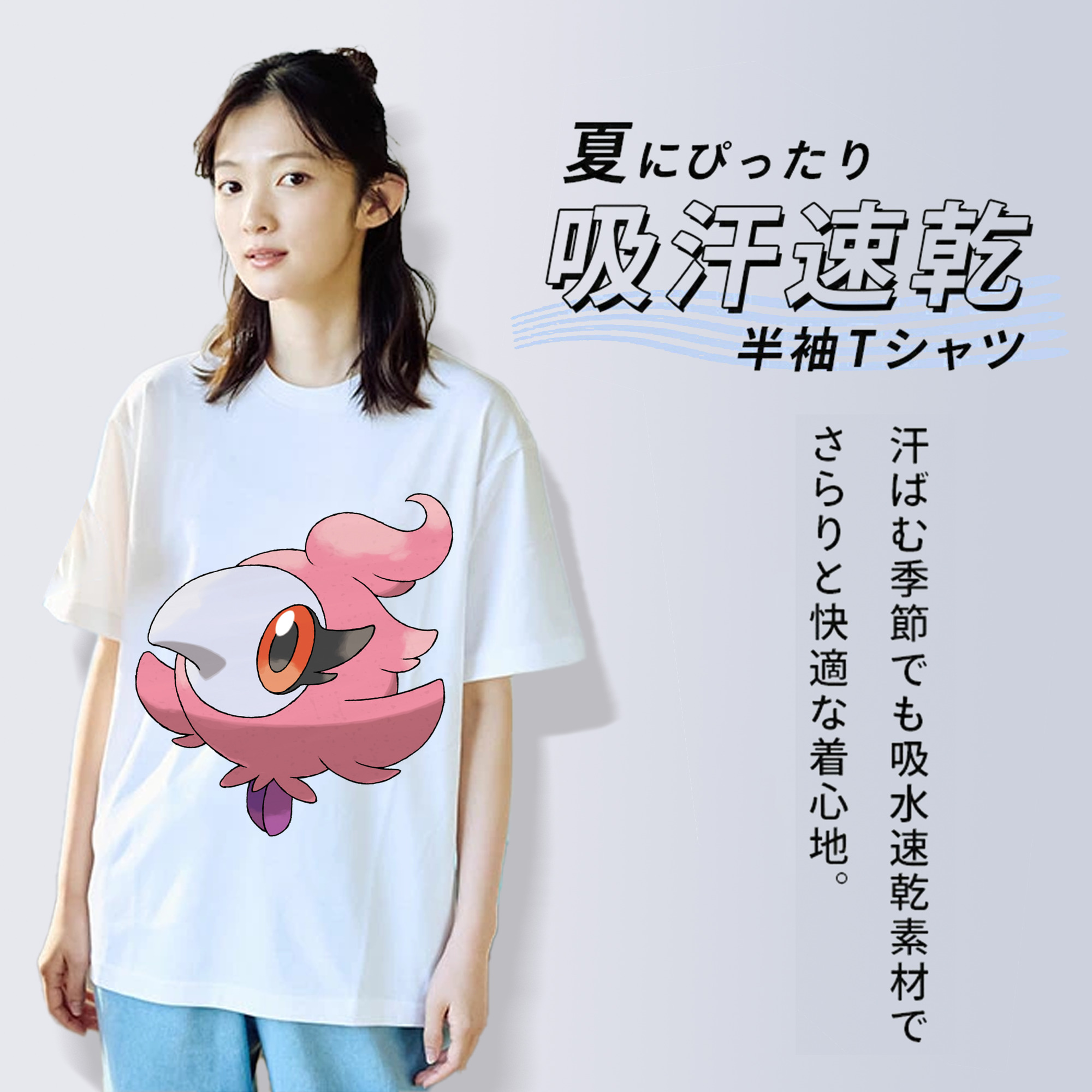ポケットモンスター Pokémon レディースカジュアルプリントTシャツ（綿100％）