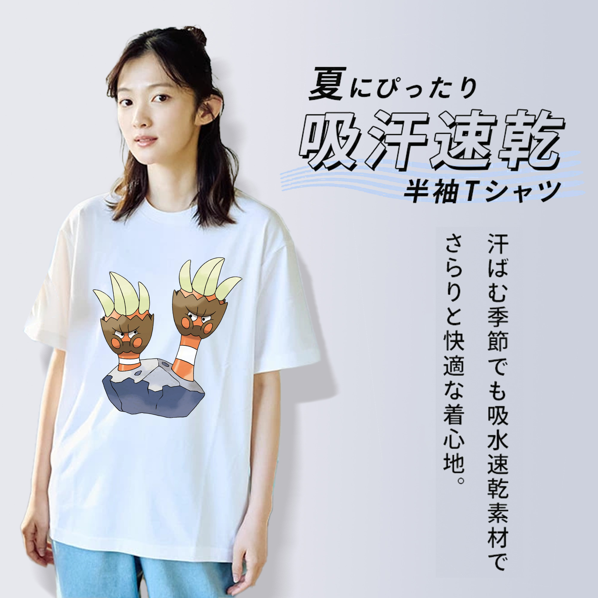 ポケットモンスター Pokémon レディースカジュアルプリントTシャツ（綿100％）