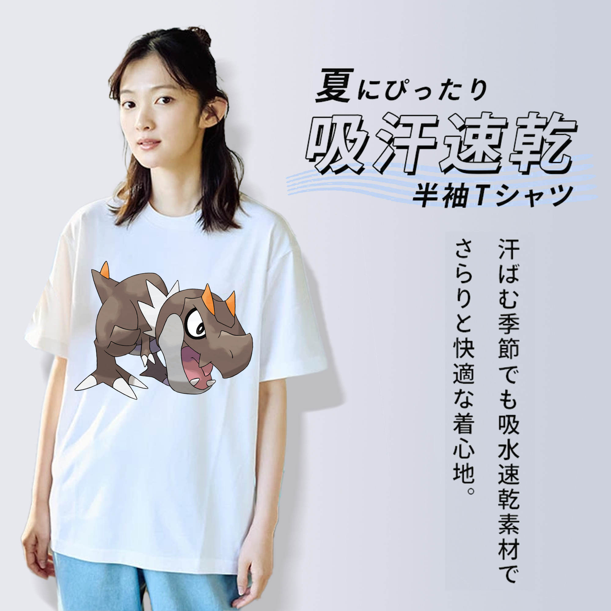 ポケットモンスター Pokémon レディースカジュアルプリントTシャツ（綿100％）