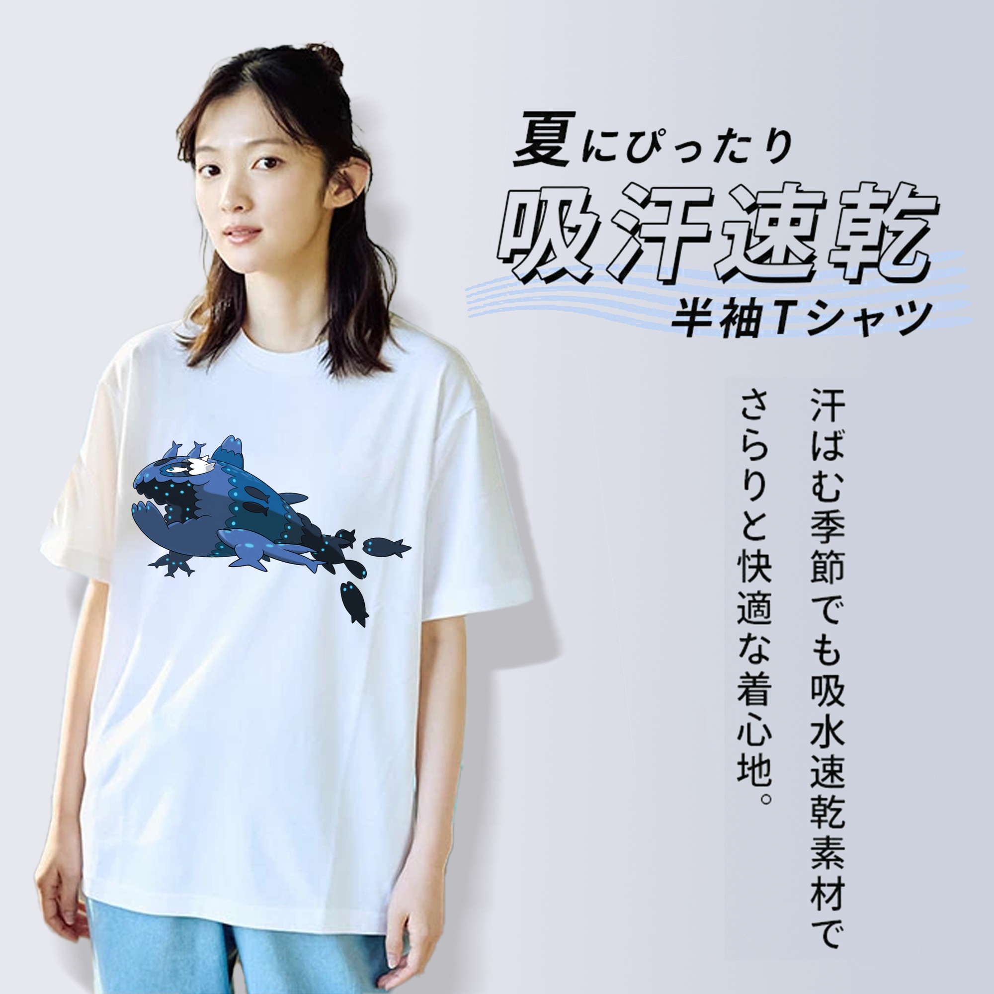 ポケットモンスター Pokémon レディースカジュアルプリントTシャツ（綿100％）
