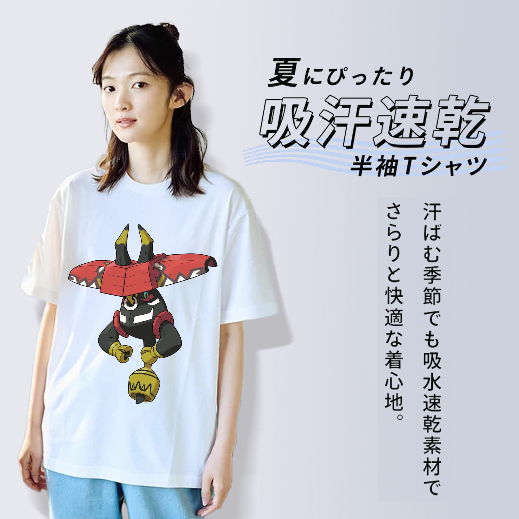 ポケットモンスター Pokémon レディースカジュアルプリントTシャツ（綿100％）