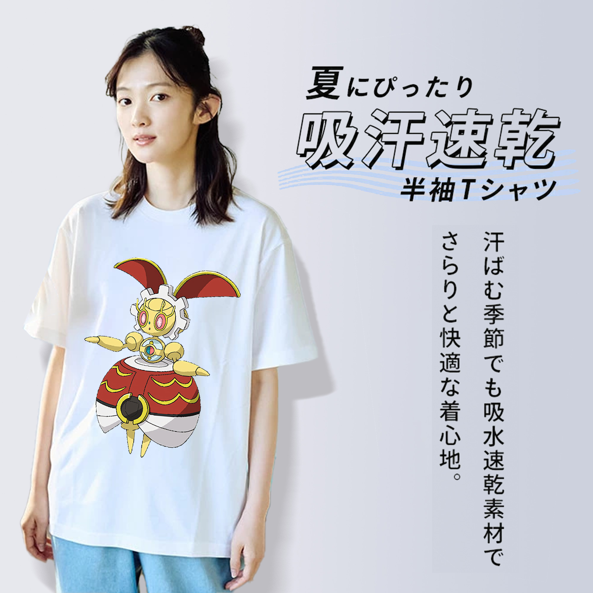 ポケットモンスター Pokémon レディースカジュアルプリントTシャツ（綿100％）