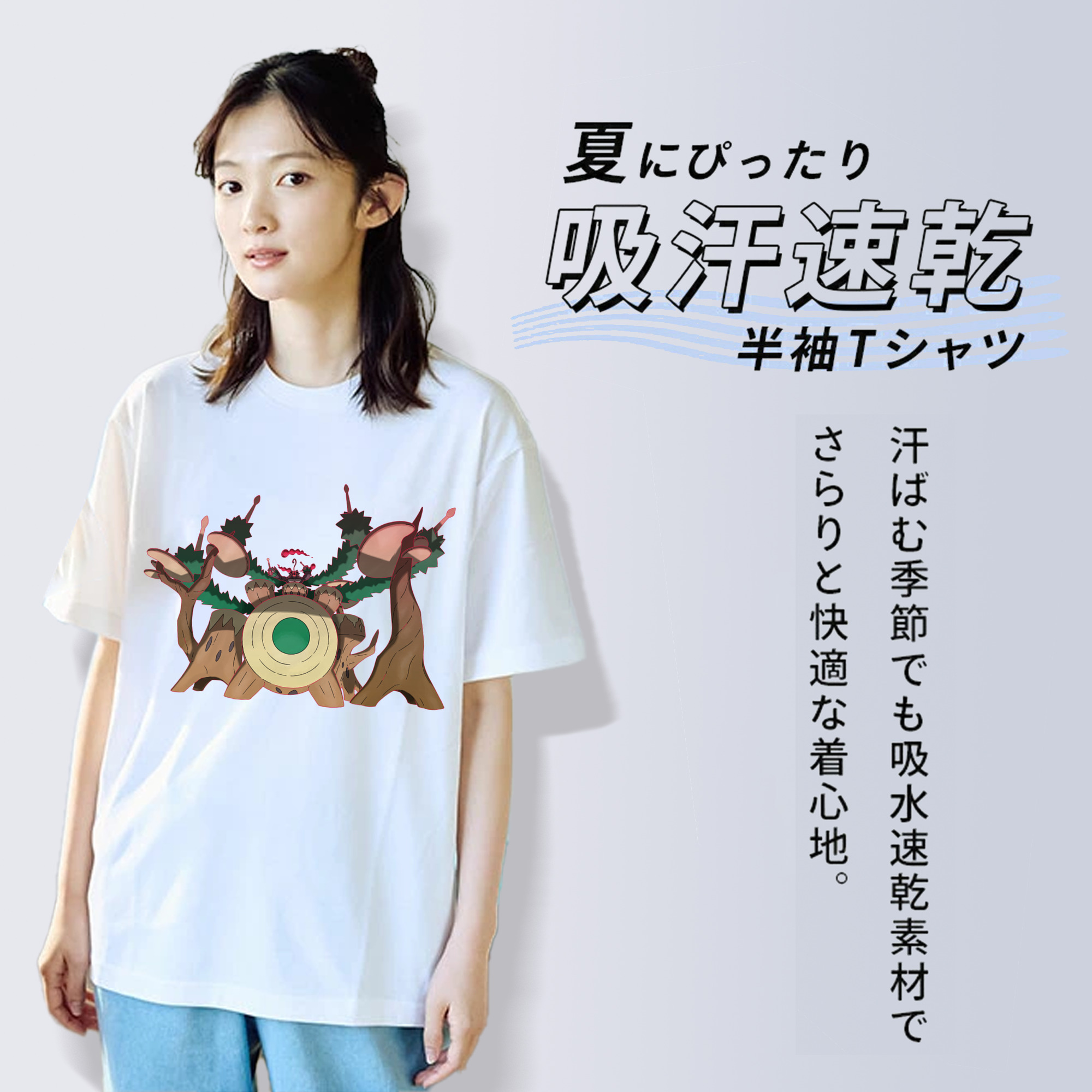 ポケットモンスター Pokémon レディースカジュアルプリントTシャツ（綿100％）