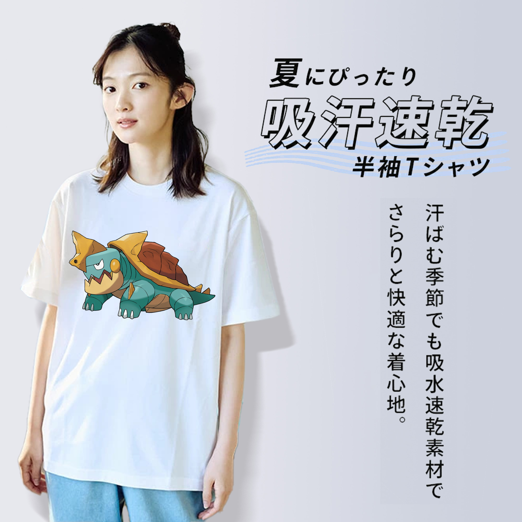 ポケットモンスター Pokémon レディースカジュアルプリントTシャツ（綿100％）