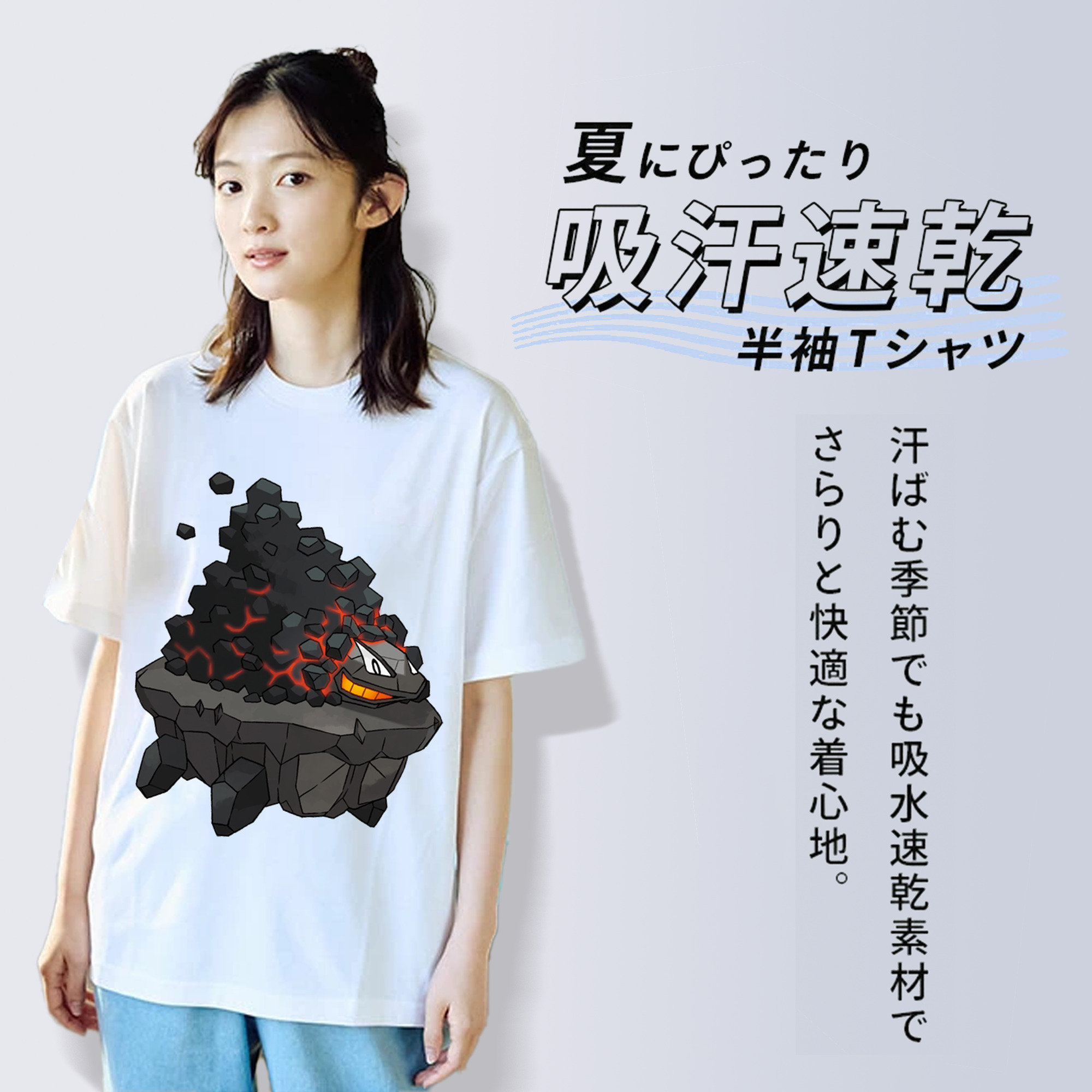 ポケットモンスター Pokémon レディースカジュアルプリントTシャツ（綿100％）