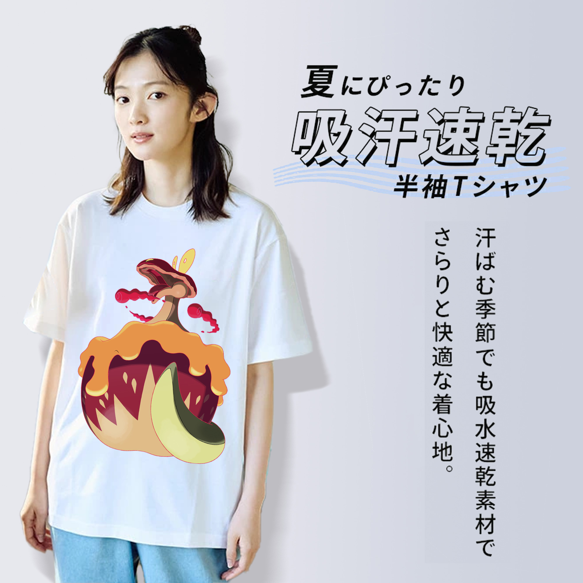 ポケットモンスター Pokémon レディースカジュアルプリントTシャツ（綿100％）