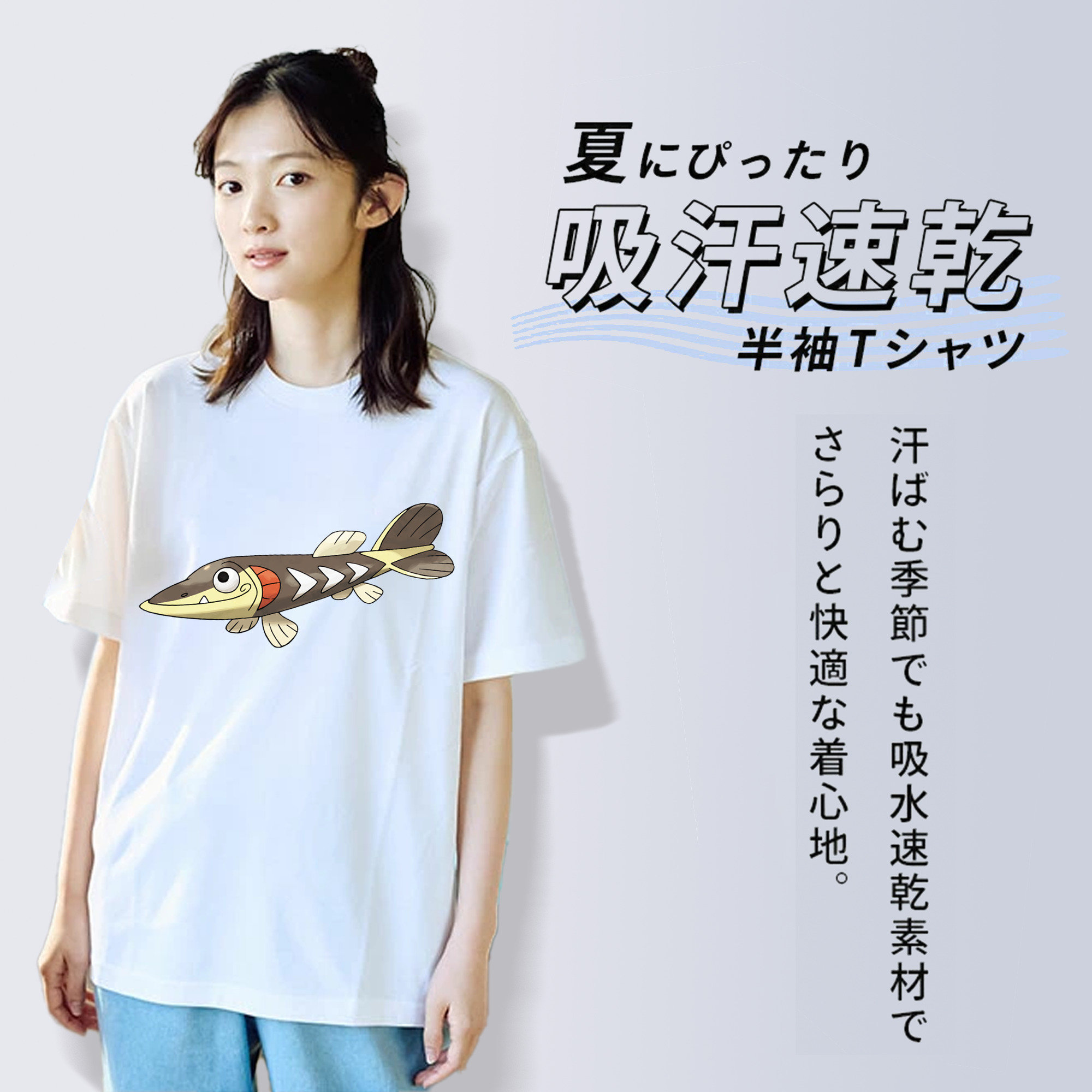 ポケットモンスター Pokémon レディースカジュアルプリントTシャツ（綿100％）