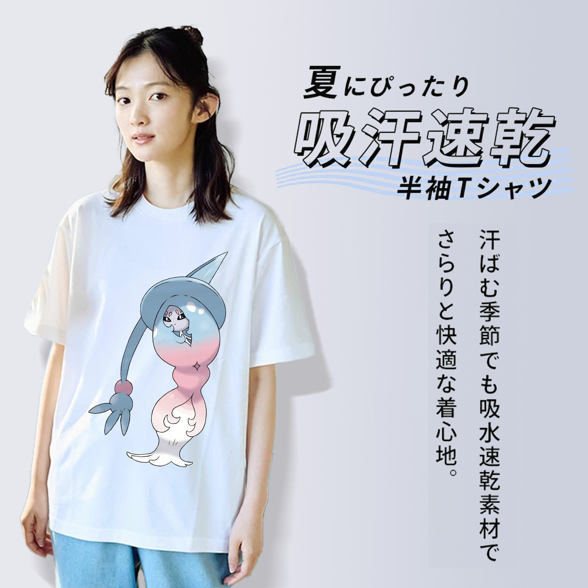 ポケットモンスター Pokémon レディースカジュアルプリントTシャツ（綿100％）
