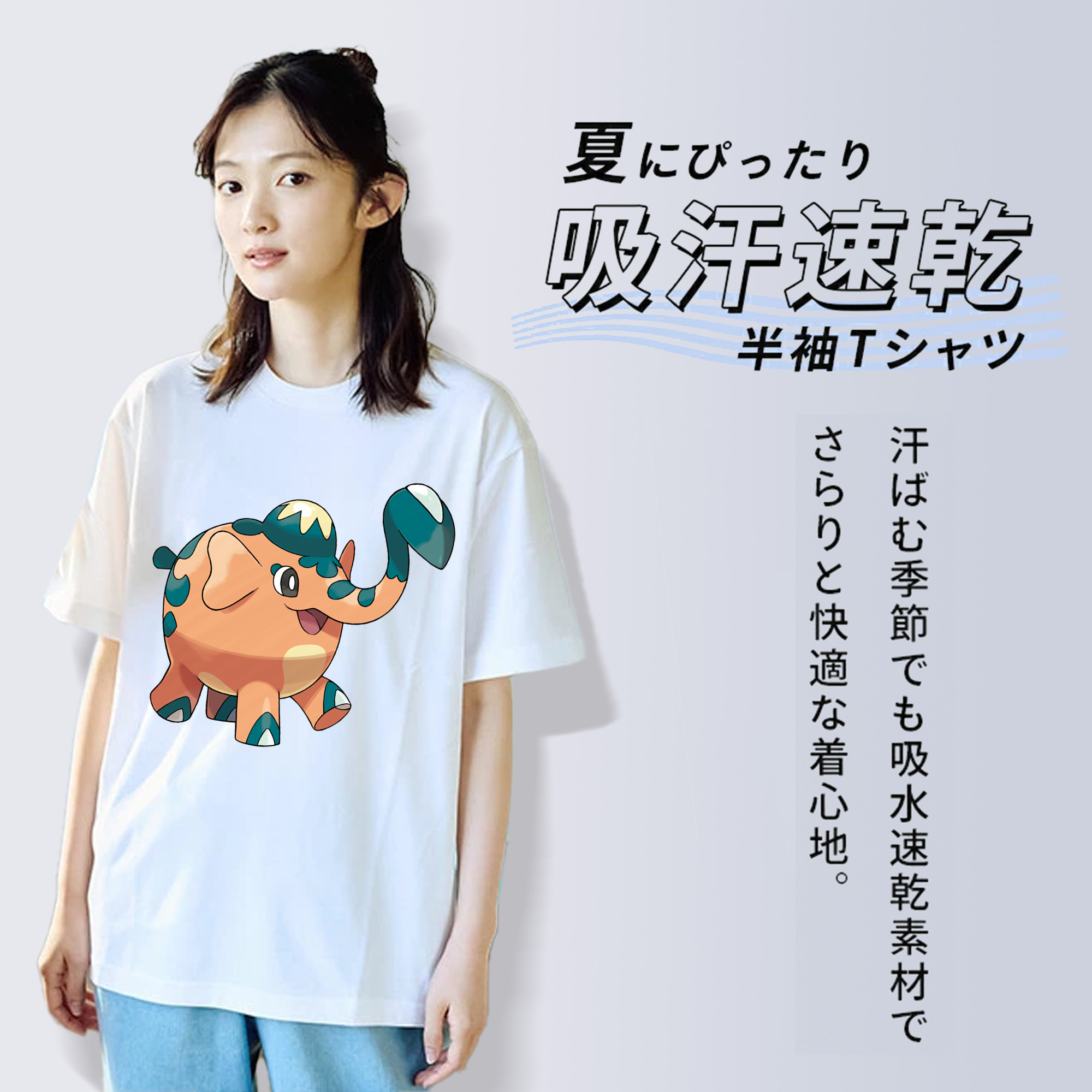 ポケットモンスター Pokémon レディースカジュアルプリントTシャツ（綿100％）