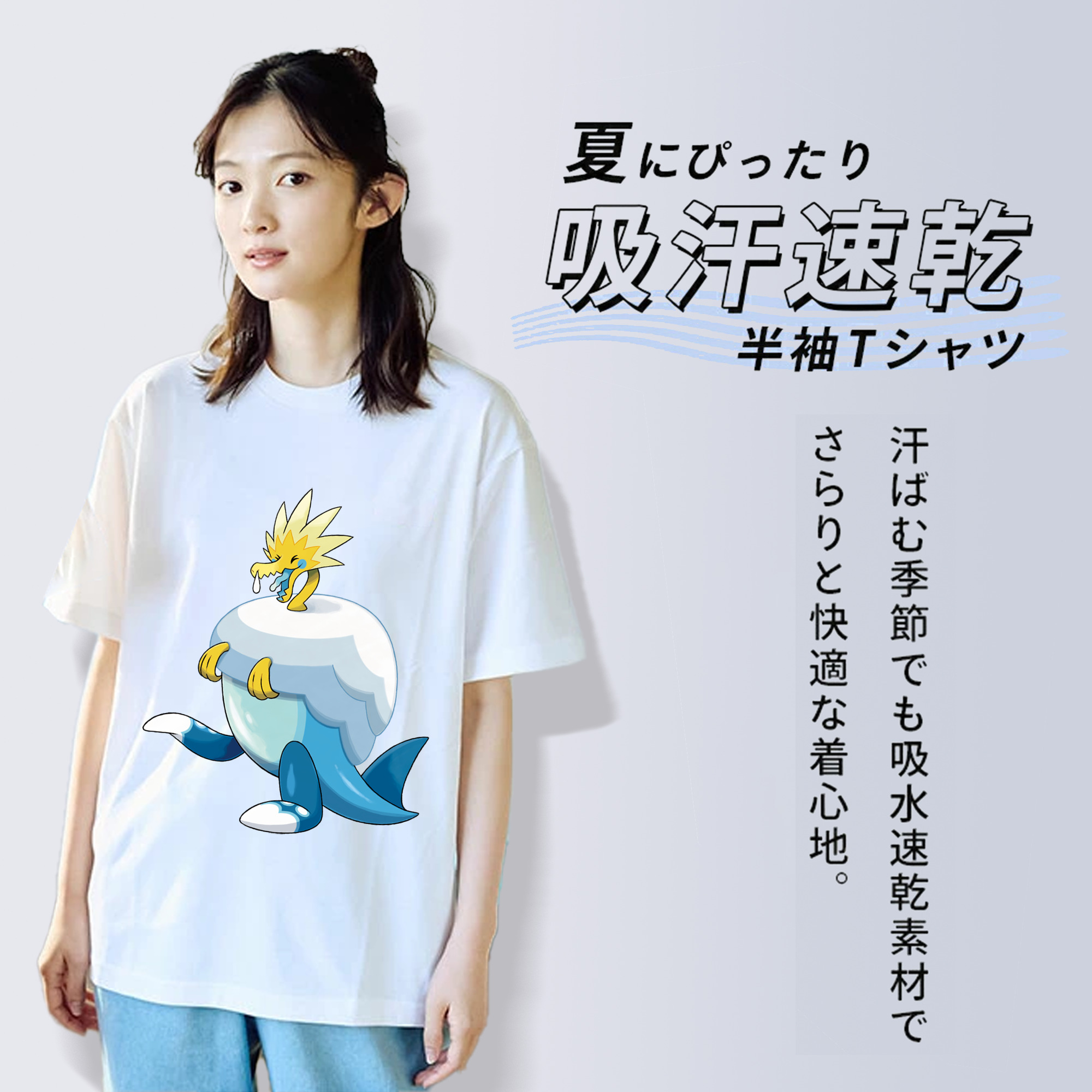 ポケットモンスター Pokémon レディースカジュアルプリントTシャツ（綿100％）
