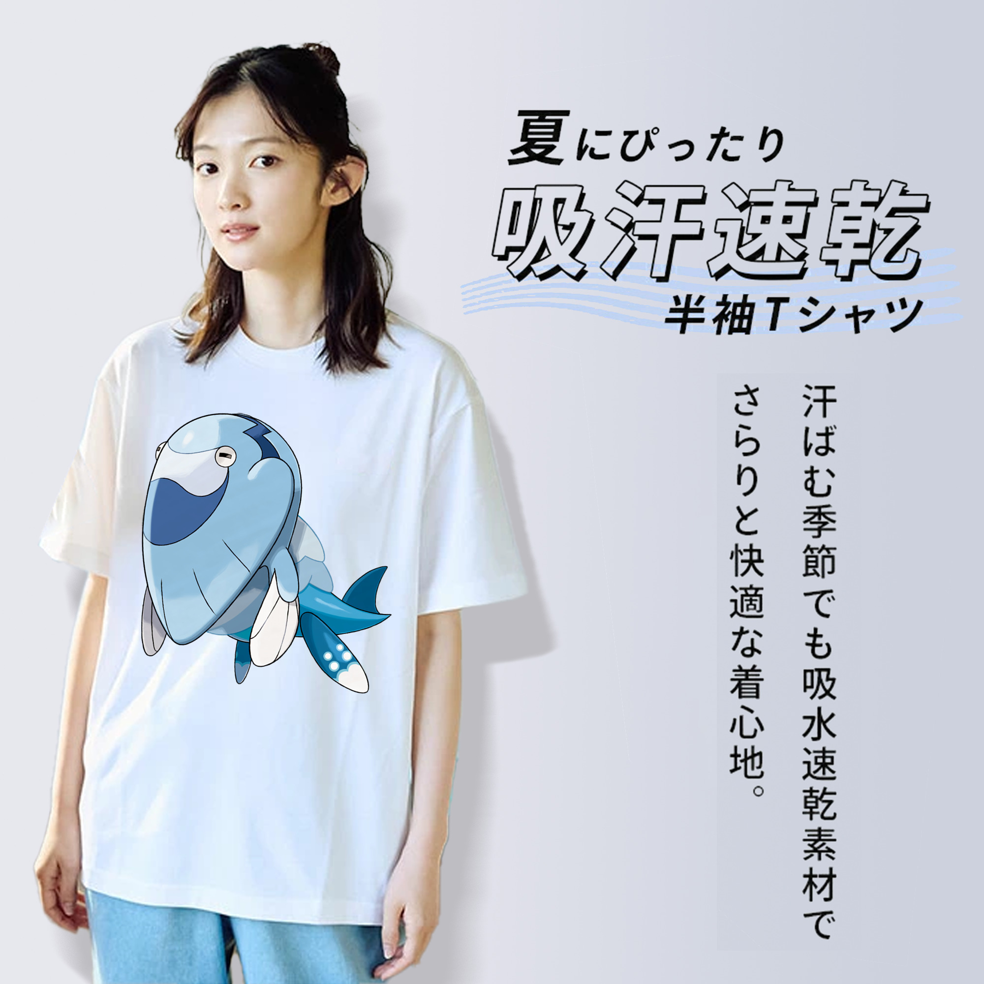 ポケットモンスター Pokémon レディースカジュアルプリントTシャツ（綿100％）