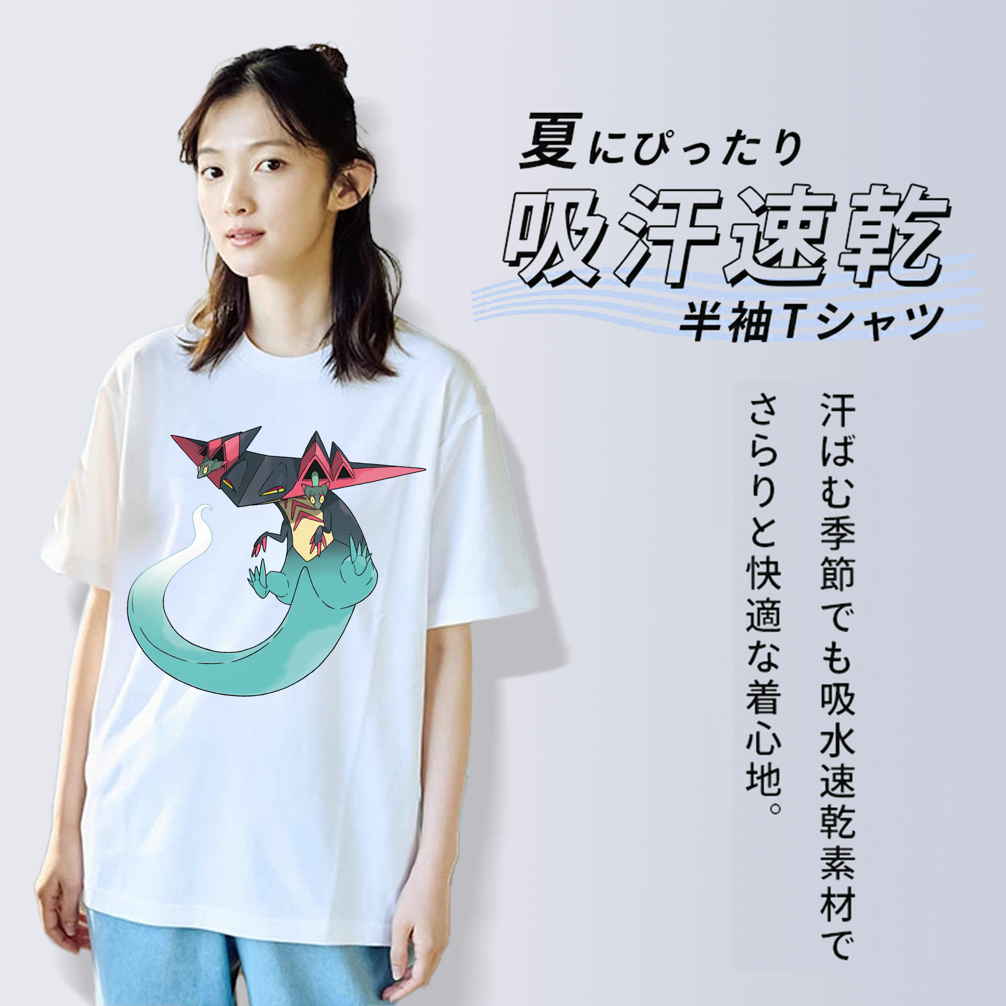 ポケットモンスター Pokémon レディースカジュアルプリントTシャツ（綿100％）